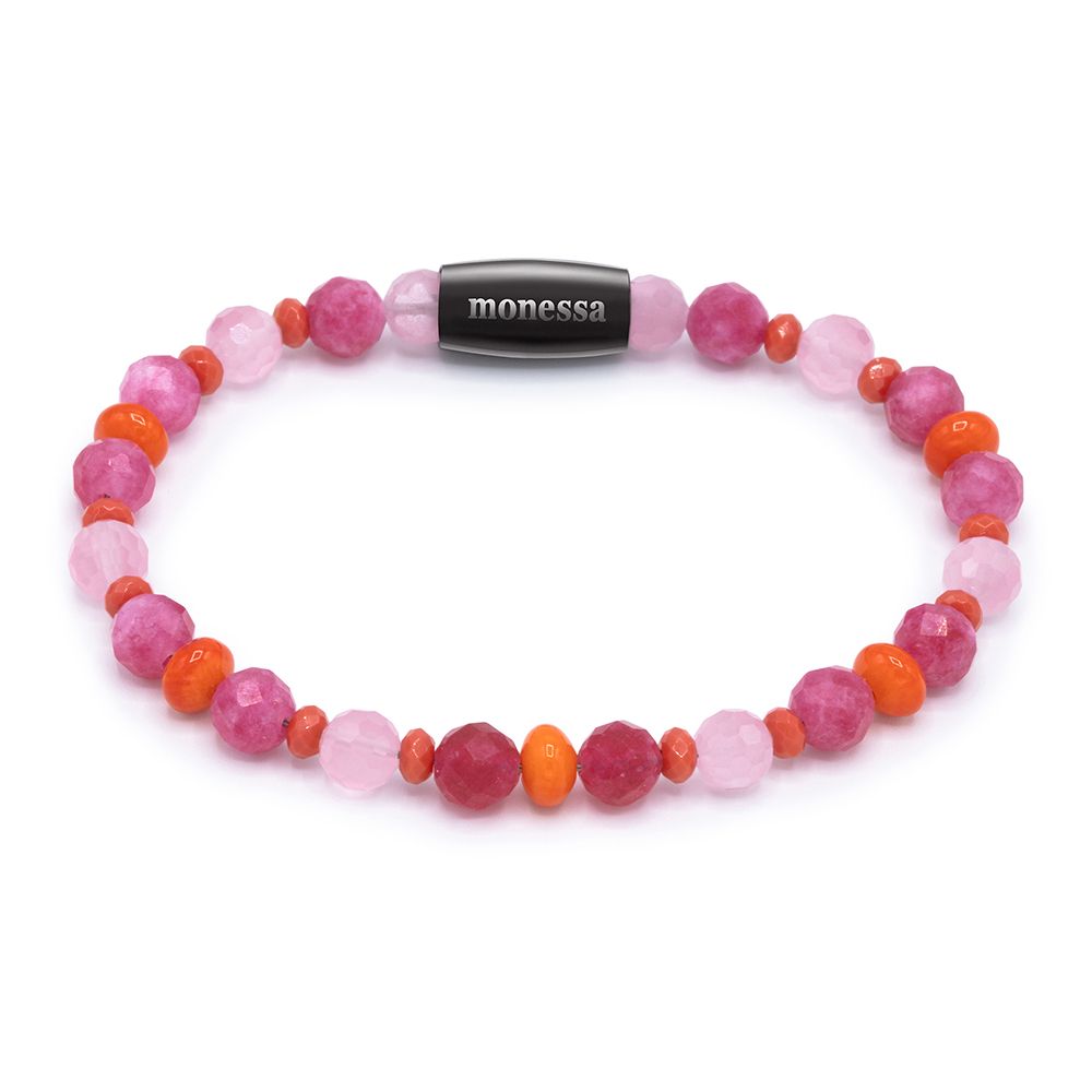 MONESSA Armband Edelsteine Magnetverschluß Edelstahl
