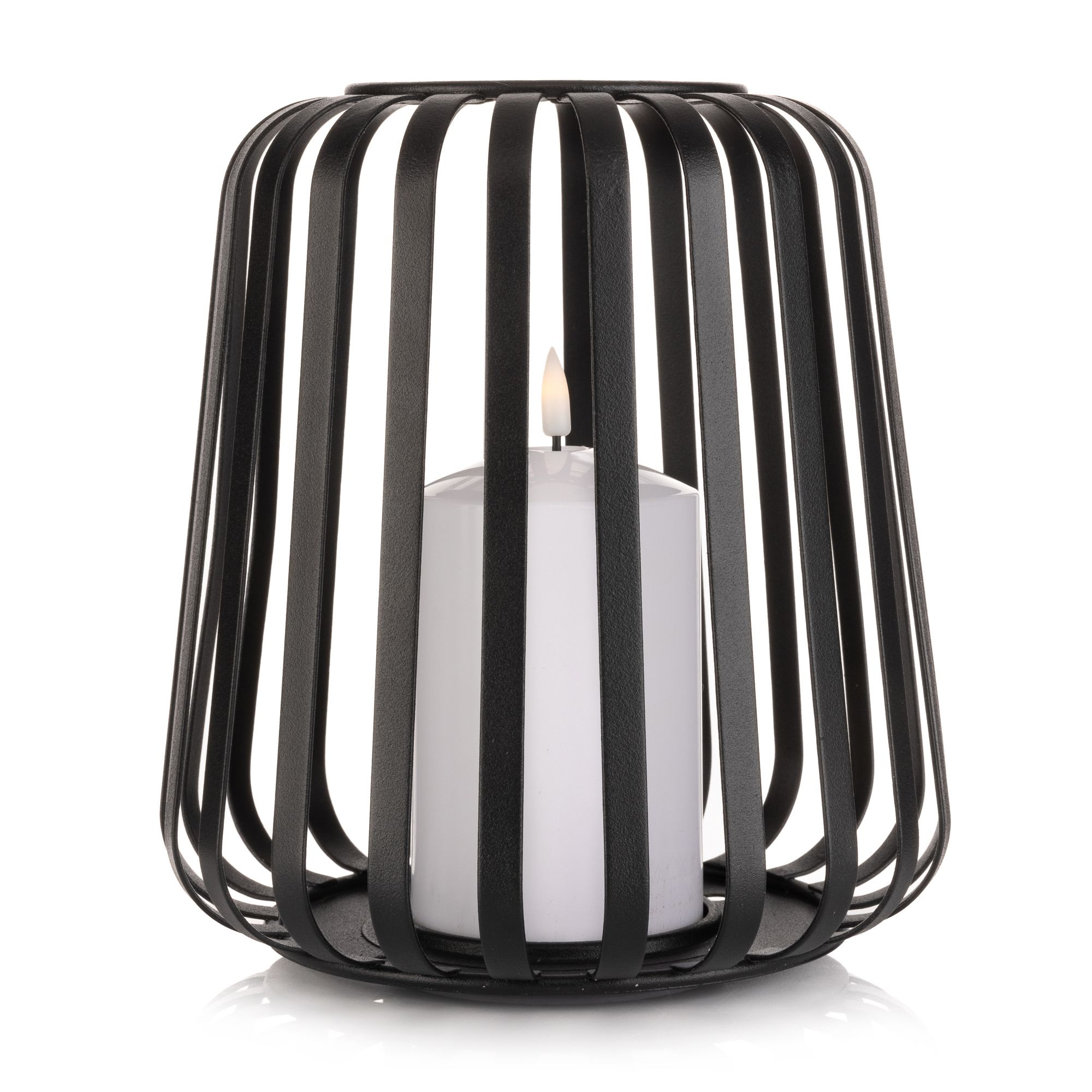 ELAMBIA Design-Windlicht inkl. LED-Kerze Flamme Luma, Timer outdoorgeeignet