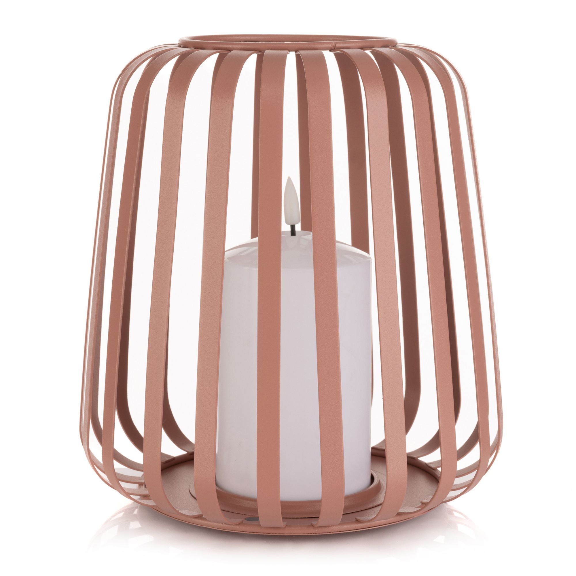 ELAMBIA Design-Windlicht inkl. LED-Kerze Flamme Luma, Timer outdoorgeeignet