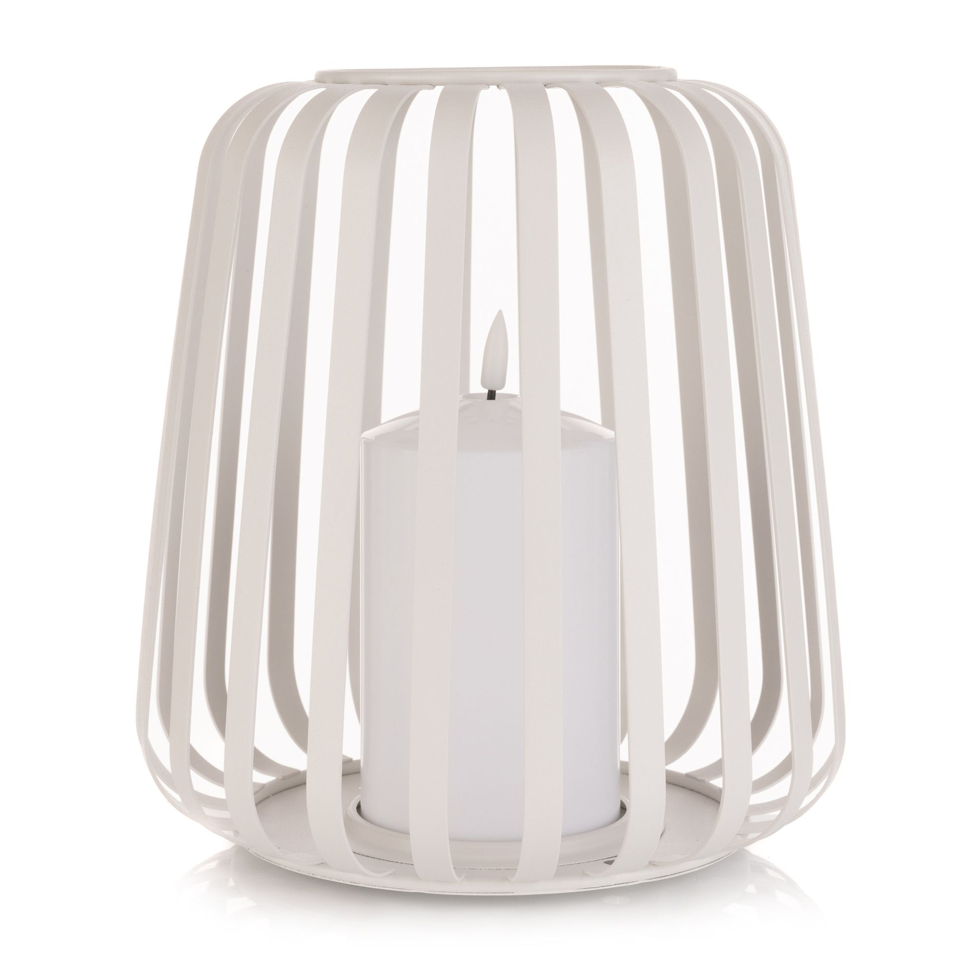 ELAMBIA Design-Windlicht inkl. LED-Kerze Flamme Luma, Timer outdoorgeeignet