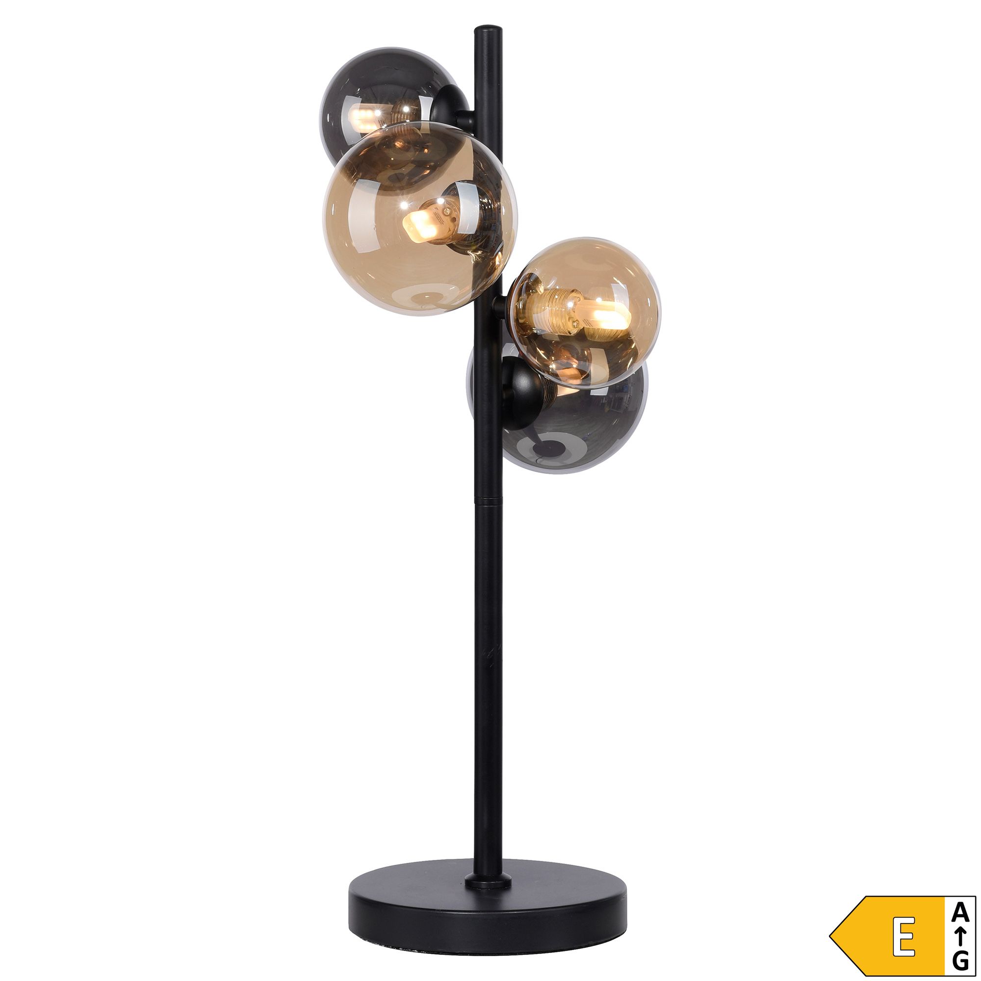 LUMIDA Looks LED-Tischleuchte Kugel-Lampenschirme Schnurschalter Höhe 48cm, Energieeffizienzklasse E