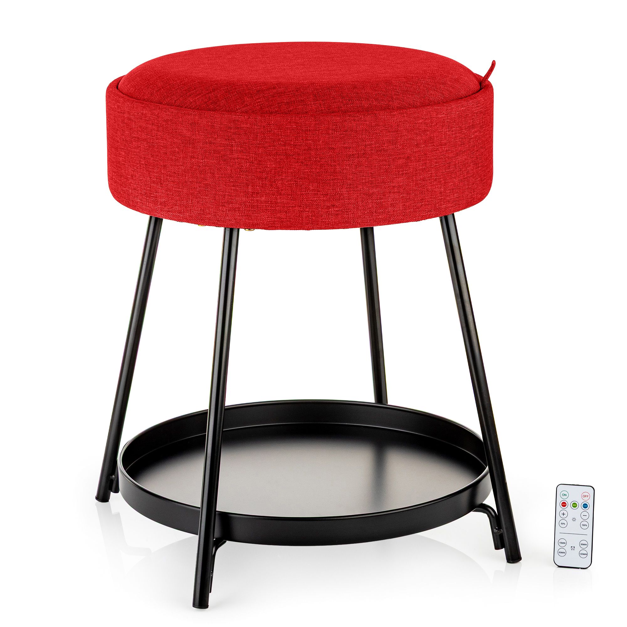 LUMIDA Casa Deko-Hocker mit Tablett-Funktion indirekte Beleuchtung FB, Höhe 51cm, Ø 48cm