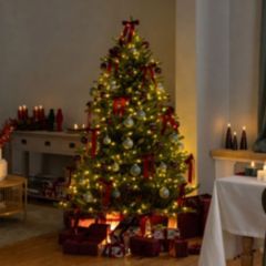 LUMIDA Xmas Weihnachtsbaum mit LED-Beleuchtung inkl. LED-Holzfuss, FB & Tasche