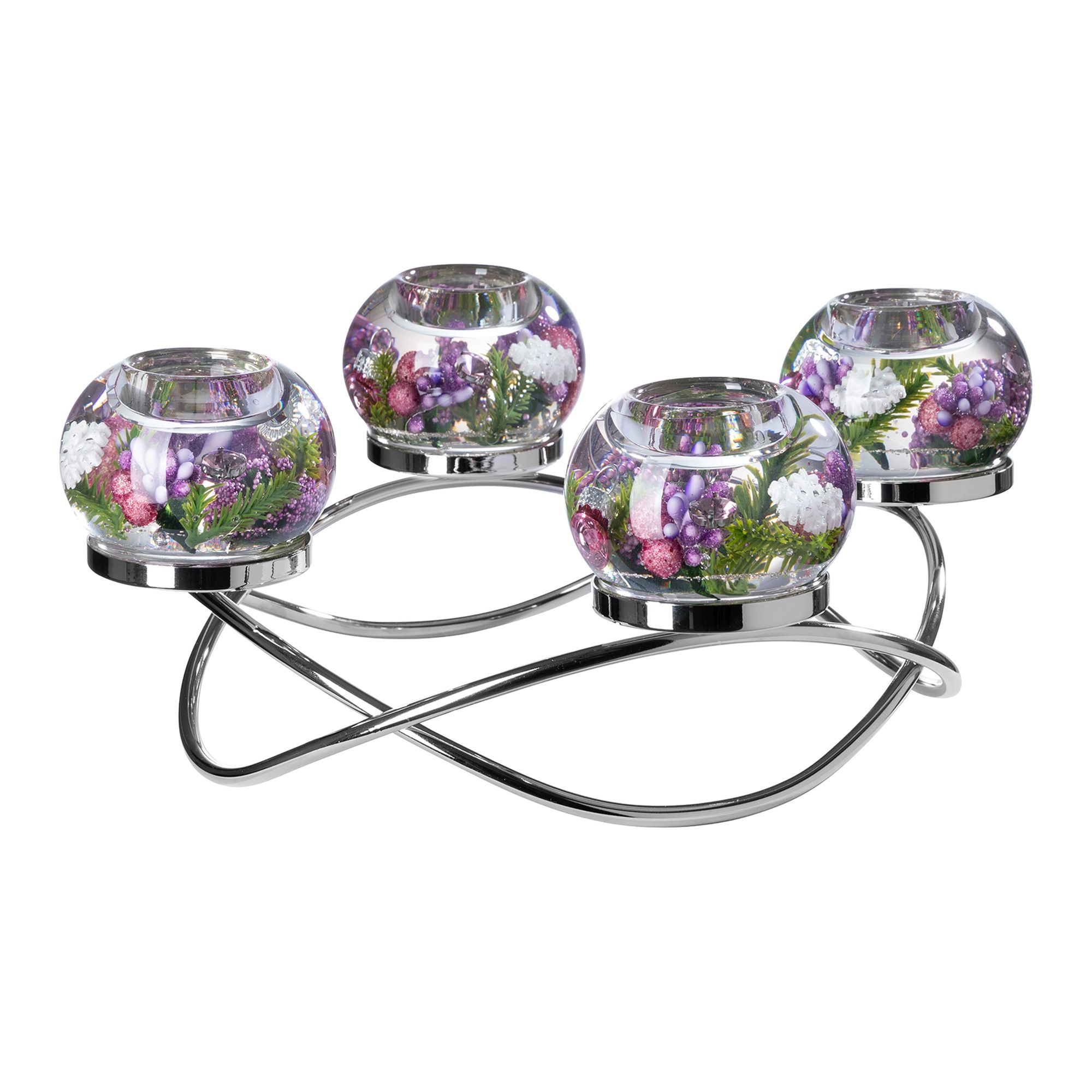 DREAMLIGHT Dekokranz 4 Teelichte RONDA Designauswahl Höhe 14cm, Ø 34cm