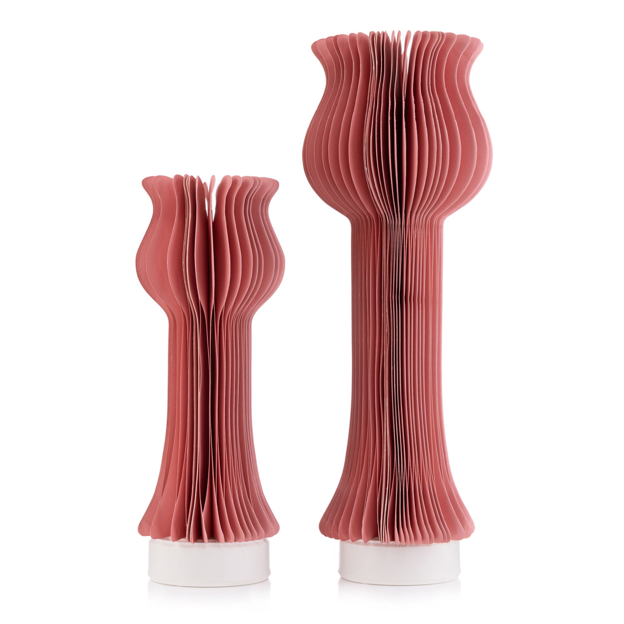 LUMIDA Casa 2 LED-Tulpen Origami-Design 5h-Timerfunktion Höhe 26cm & 36cm