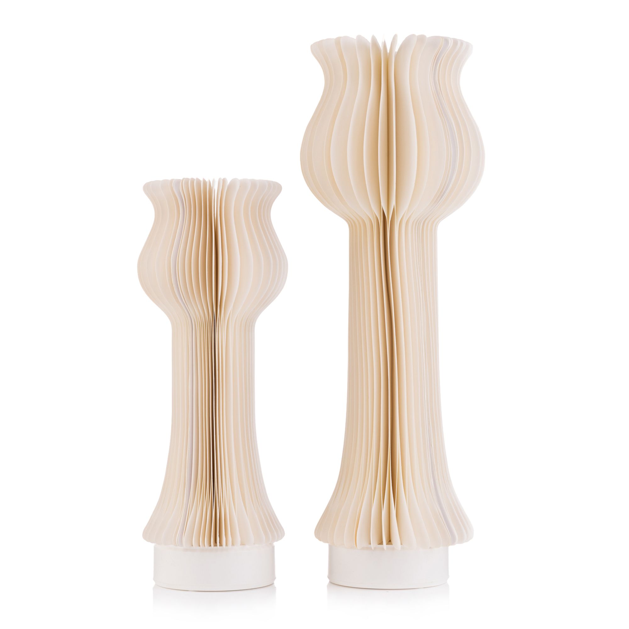 LUMIDA Casa 2 LED-Tulpen Origami-Design 5h-Timerfunktion Höhe 26cm & 36cm