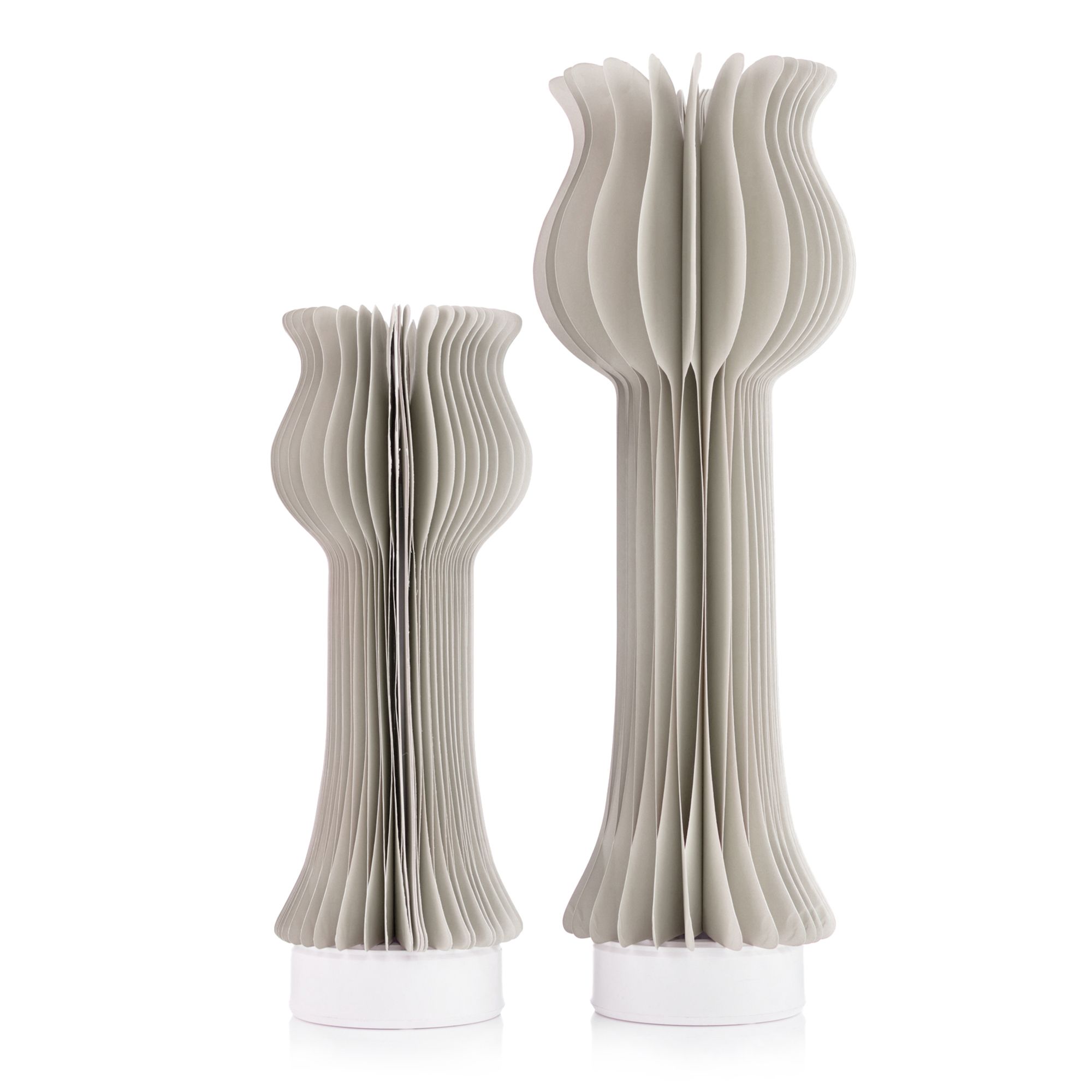 LUMIDA Casa 2 LED-Tulpen Origami-Design 5h-Timerfunktion Höhe 26cm & 36cm