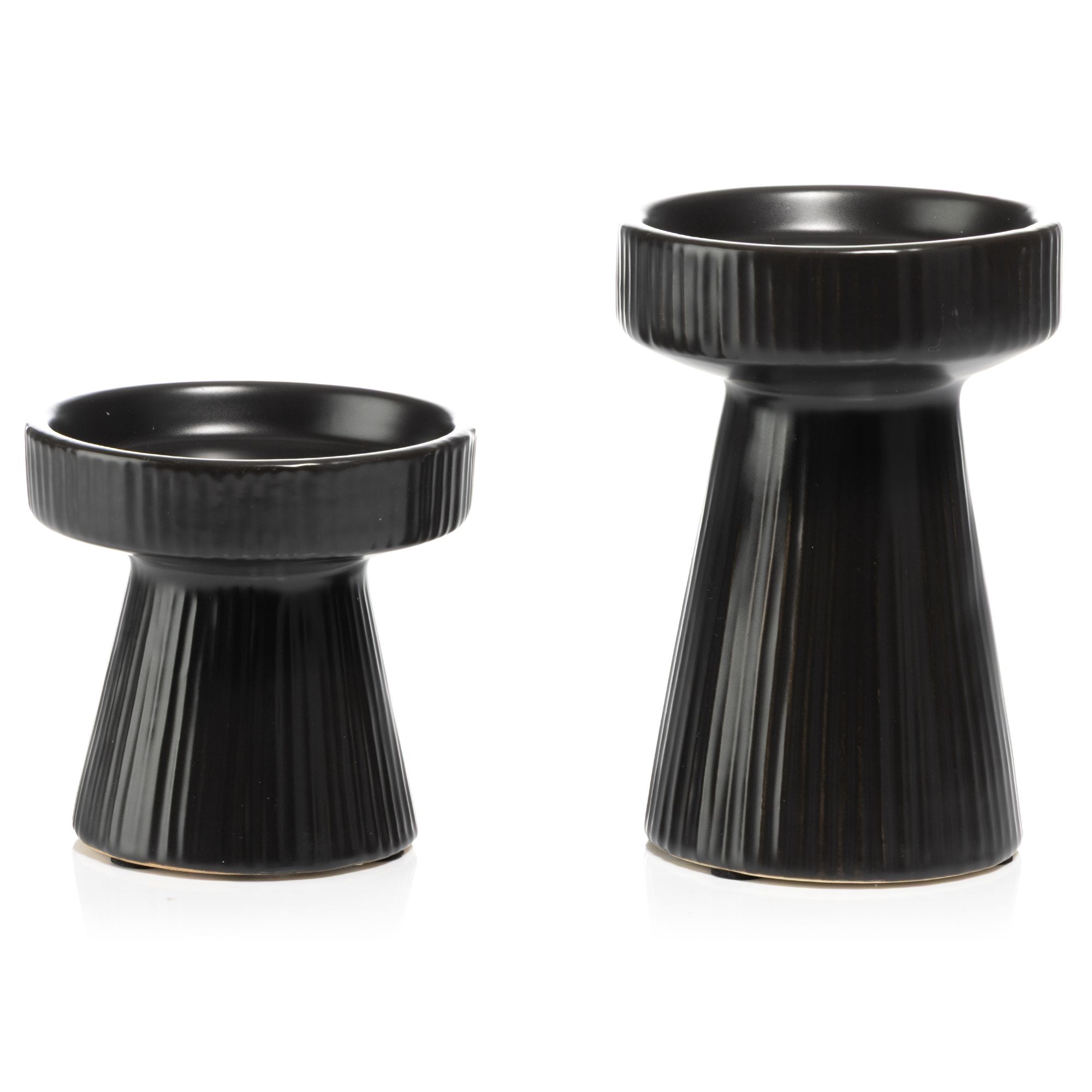 ELAMBIA 2 Kerzenhalter Keramik modernes Design Höhe 10cm & 15cm