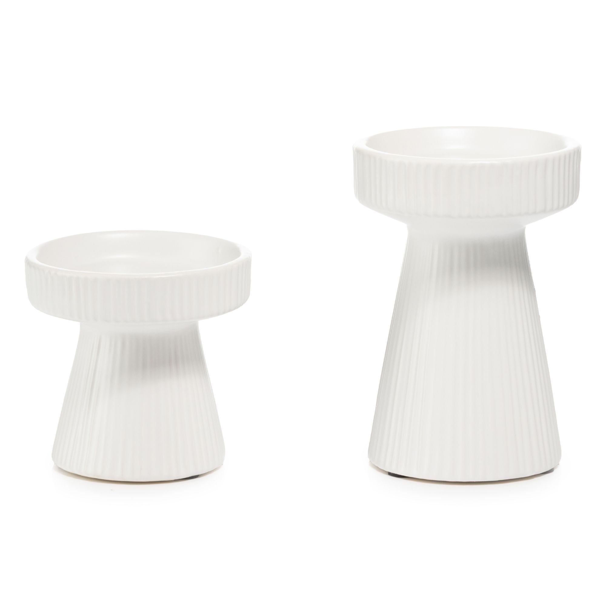 ELAMBIA 2 Kerzenhalter Keramik modernes Design Höhe 10cm & 15cm