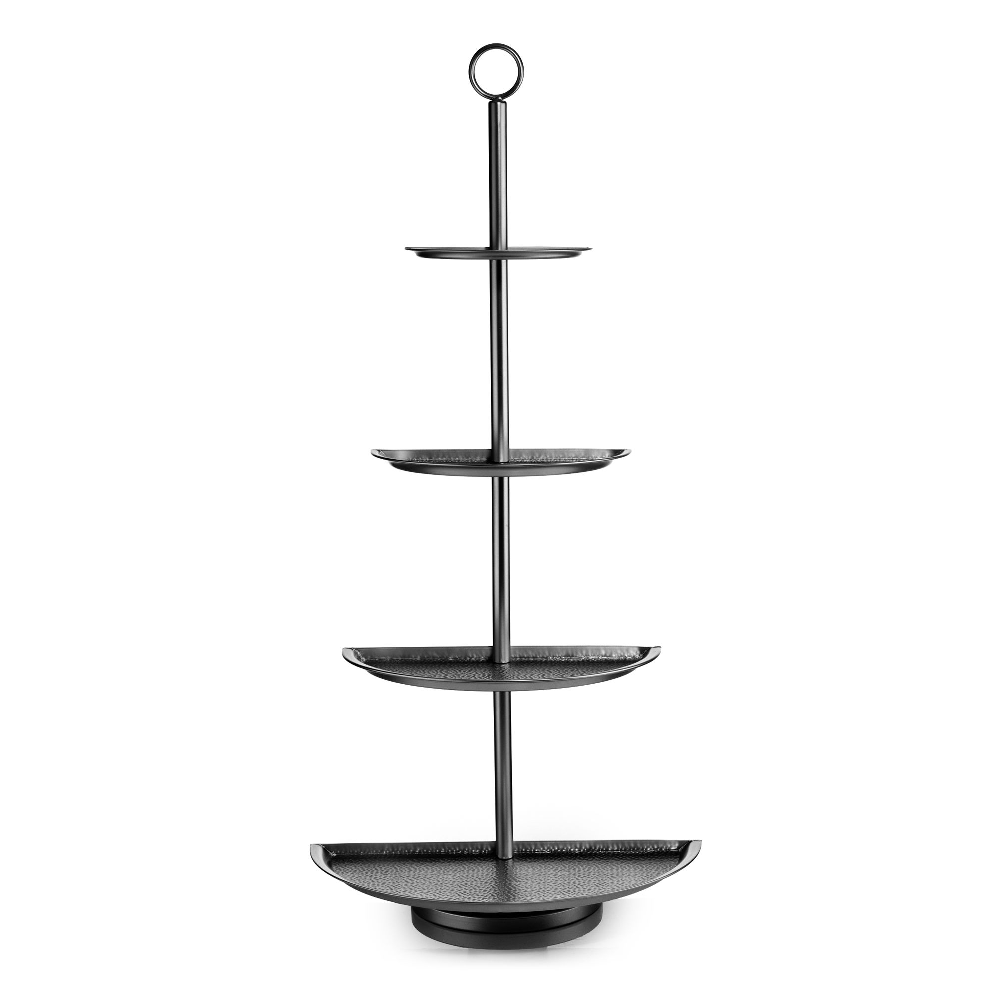ABELLA Casa Etagere halbrund Hammerschlag-Optik 4 Etagen H. 110cm, B. 53,5cm