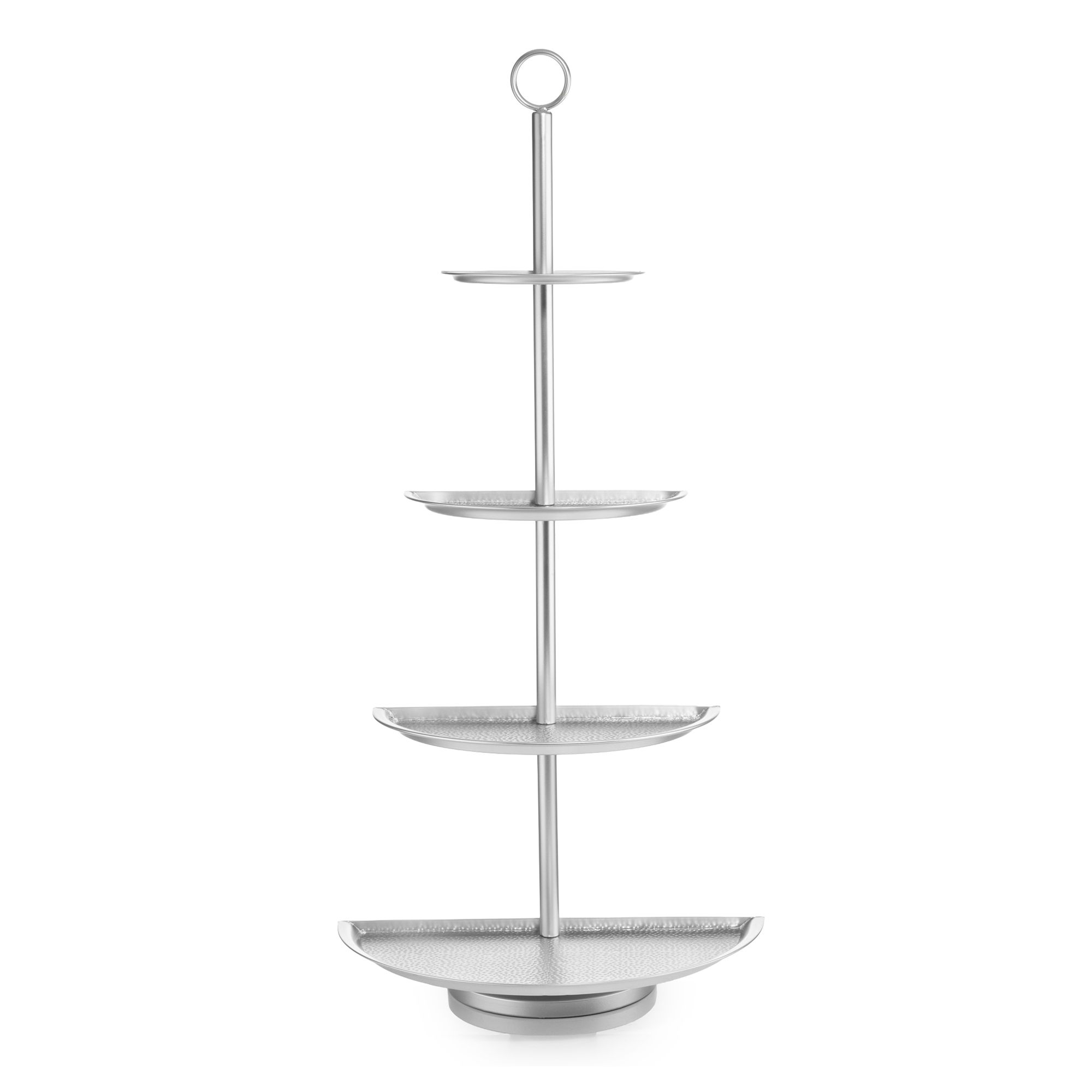 ABELLA Casa Etagere halbrund Hammerschlag-Optik 4 Etagen H. 110cm, B. 53,5cm