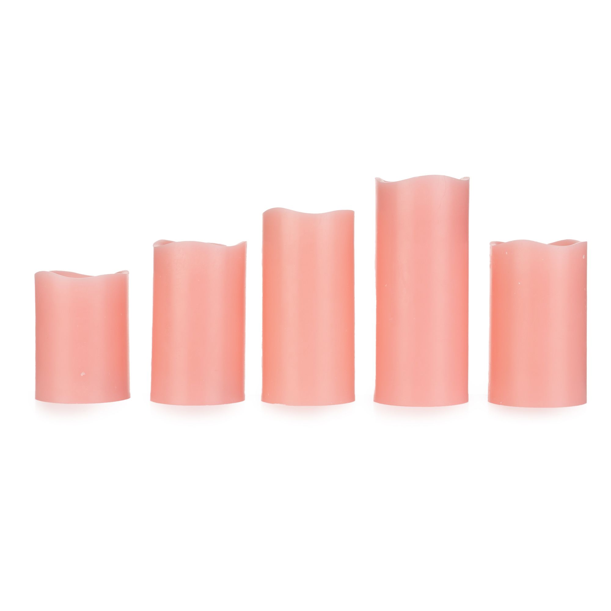 ELAMBIA 5 LED-Kerzen gewellter Rand Flamme Luma, Timer H. 10cm - 17,5cm