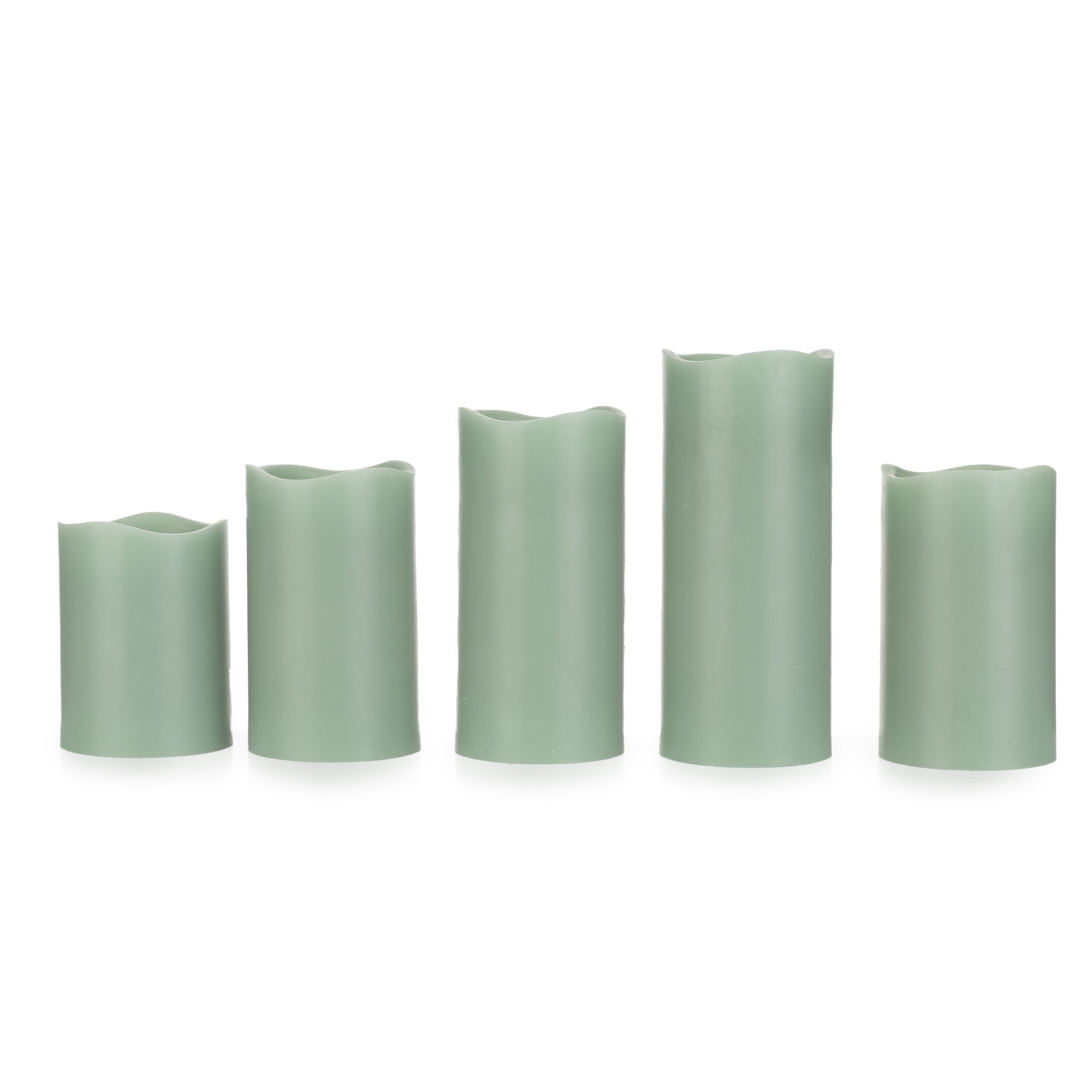 ELAMBIA 5 LED-Kerzen gewellter Rand Flamme Luma, Timer H. 10cm - 17,5cm