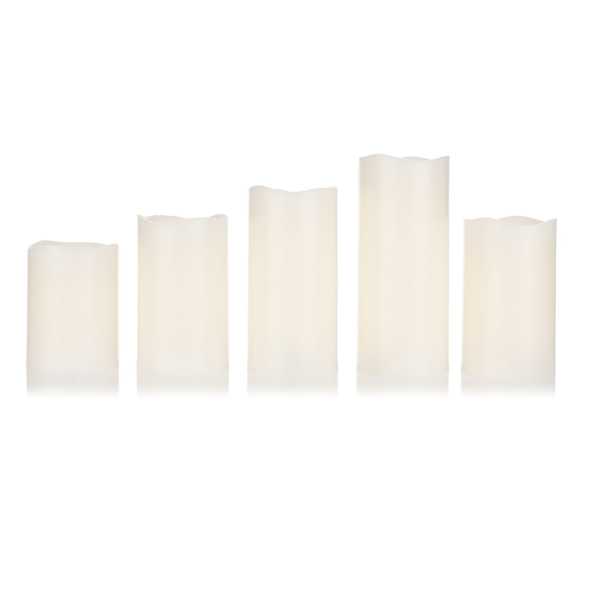 ELAMBIA 5 LED-Kerzen gewellter Rand Flamme Luma, Timer H. 10cm - 17,5cm