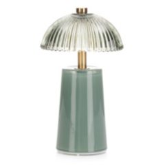LUMIDA Casa LED-Dekoleuchte Glas-Lampenschirm 5h-Timerfunktion Höhe 18cm, Ø 10,7cm