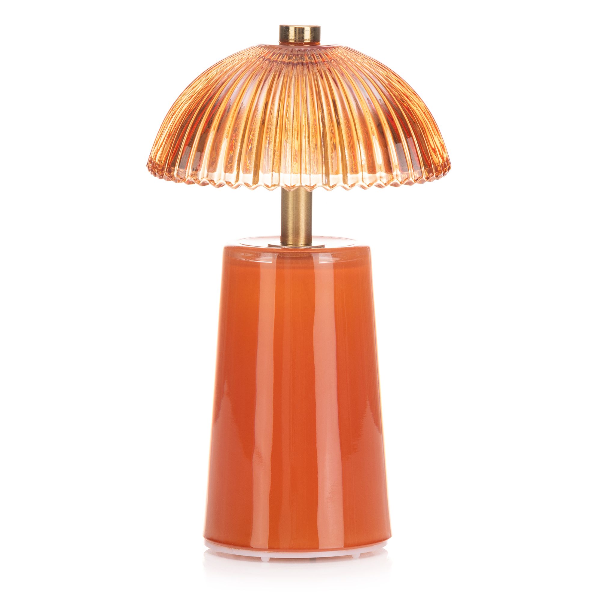 LUMIDA Casa LED-Dekoleuchte Glas-Lampenschirm 5h-Timerfunktion Höhe 18cm, Ø 10,7cm