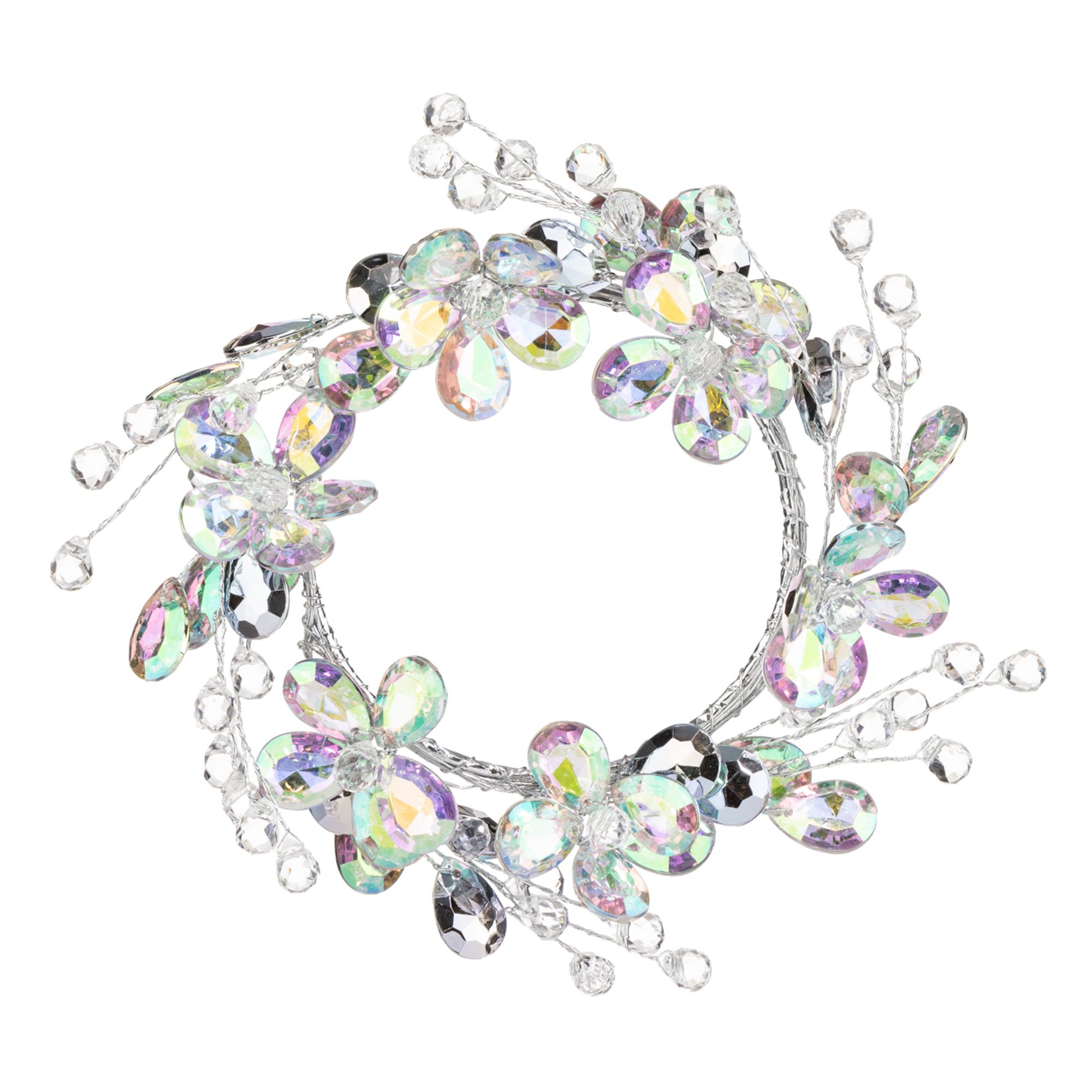 ELAMBIA Kerzen-Kranz Kristallglas-Optik für Kerzen mit Ø7,5cm Ø 19cm