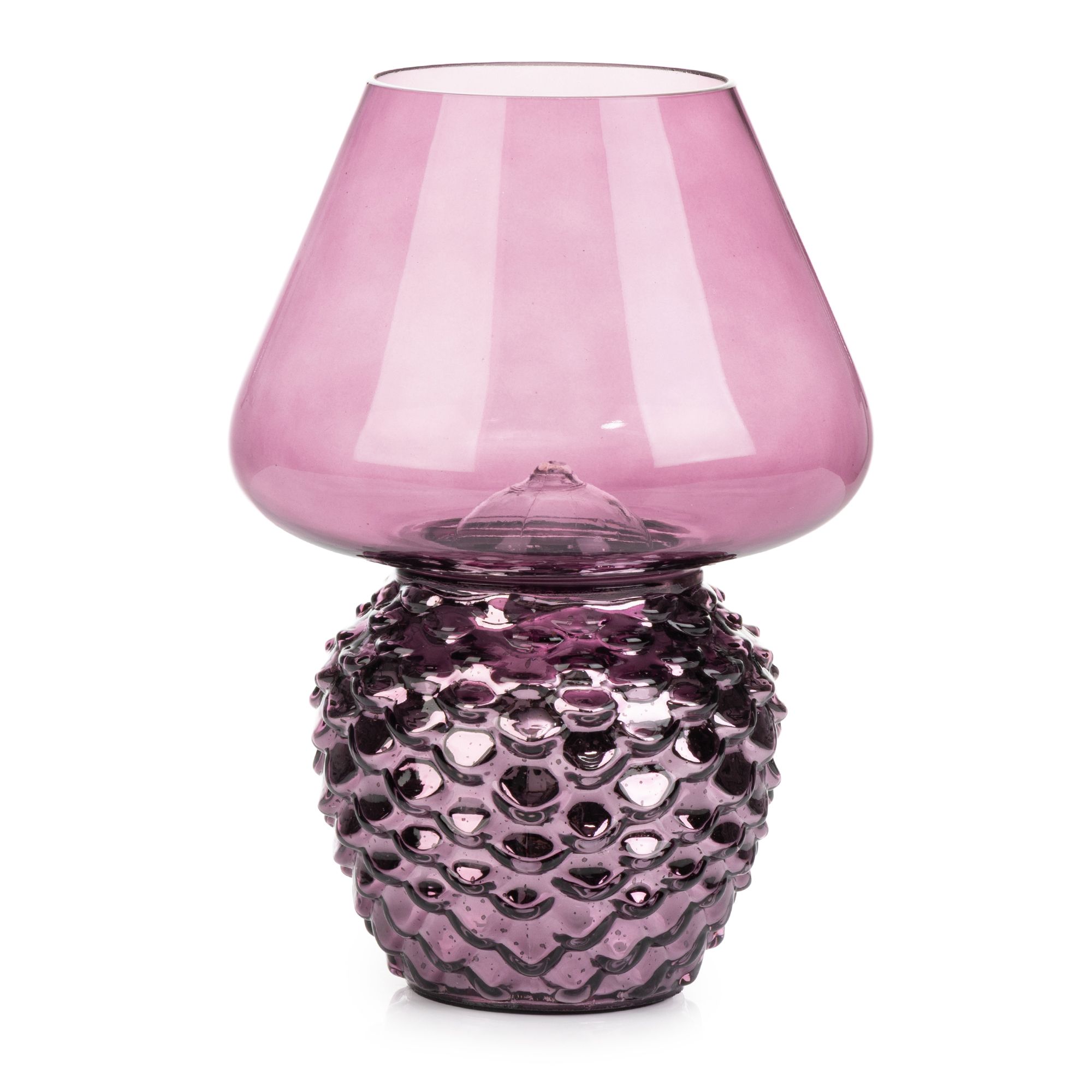 LUMIDA Casa LED-Dekoleuchte Mercury-Glas 5h-Timerfunktion Höhe 21cm, Ø 15cm