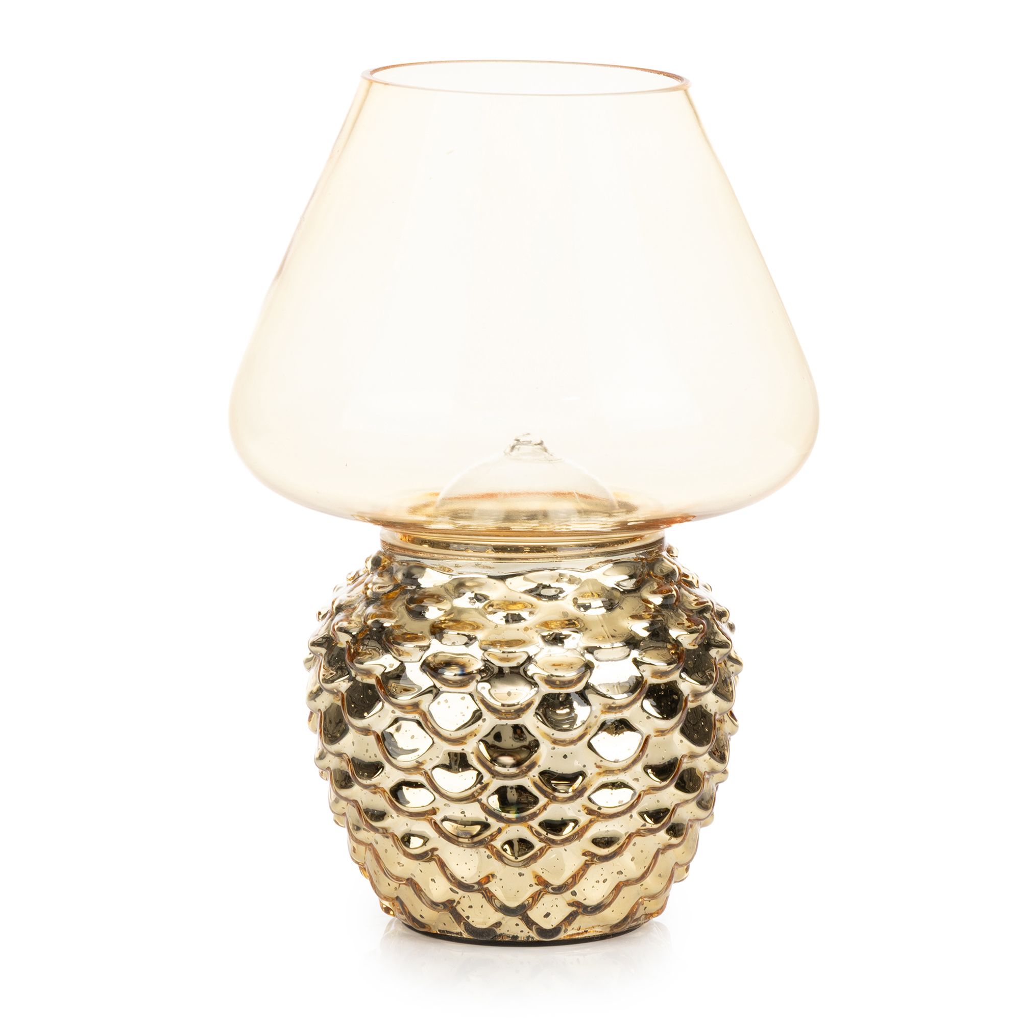 LUMIDA Casa LED-Dekoleuchte Mercury-Glas 5h-Timerfunktion Höhe 21cm, Ø 15cm