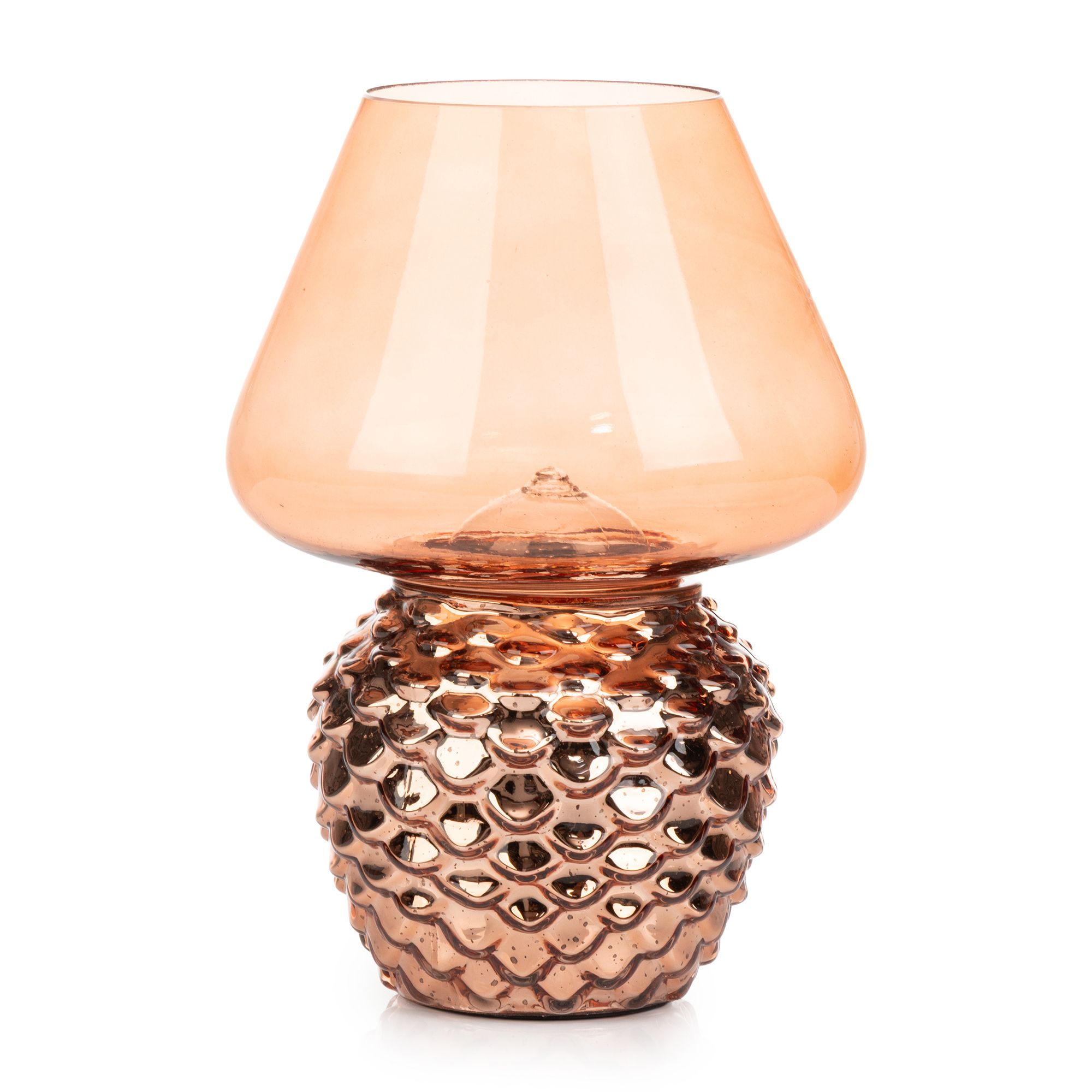 LUMIDA Casa LED-Dekoleuchte Mercury-Glas 5h-Timerfunktion Höhe 21cm, Ø 15cm