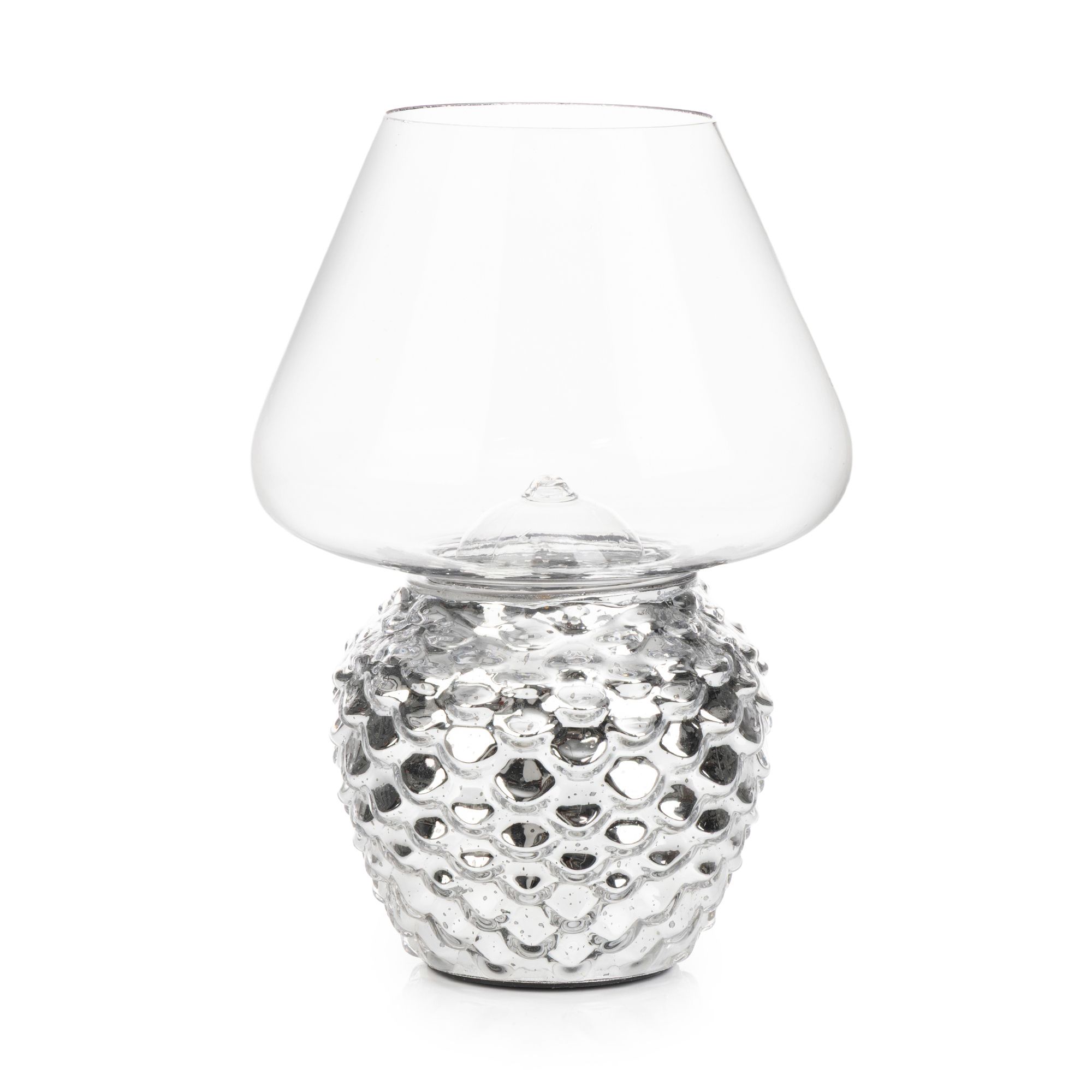 LUMIDA Casa LED-Dekoleuchte Mercury-Glas 5h-Timerfunktion Höhe 21cm, Ø 15cm