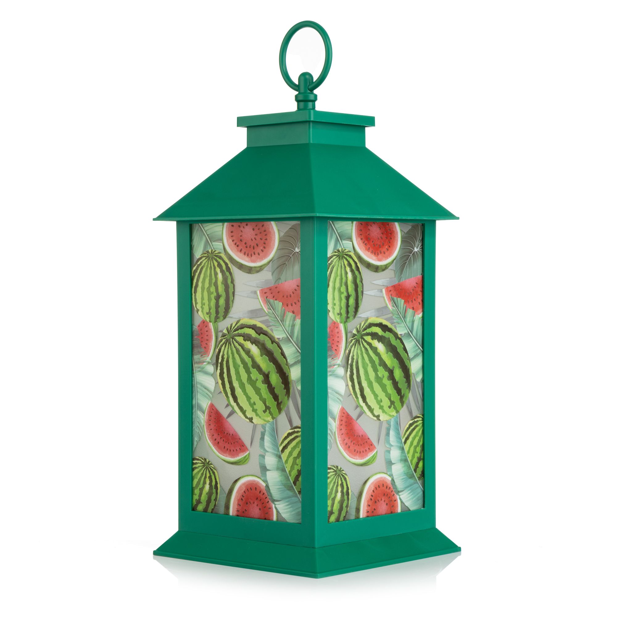 LUMIDA Casa LED-Laterne Früchte-Motiv 5h-Timerfunktion 14x14x28cm