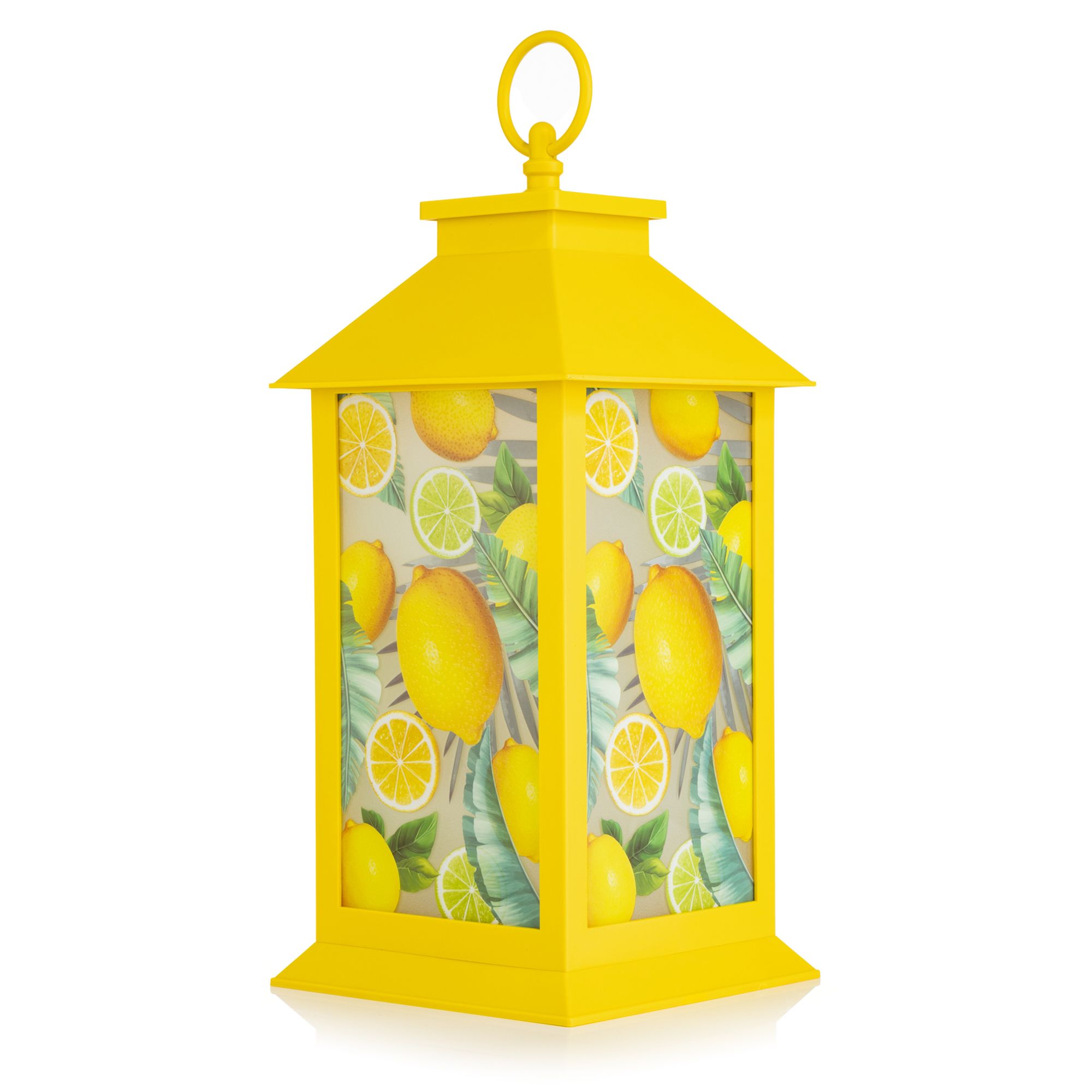 LUMIDA Casa LED-Laterne Früchte-Motiv 5h-Timerfunktion 14x14x28cm