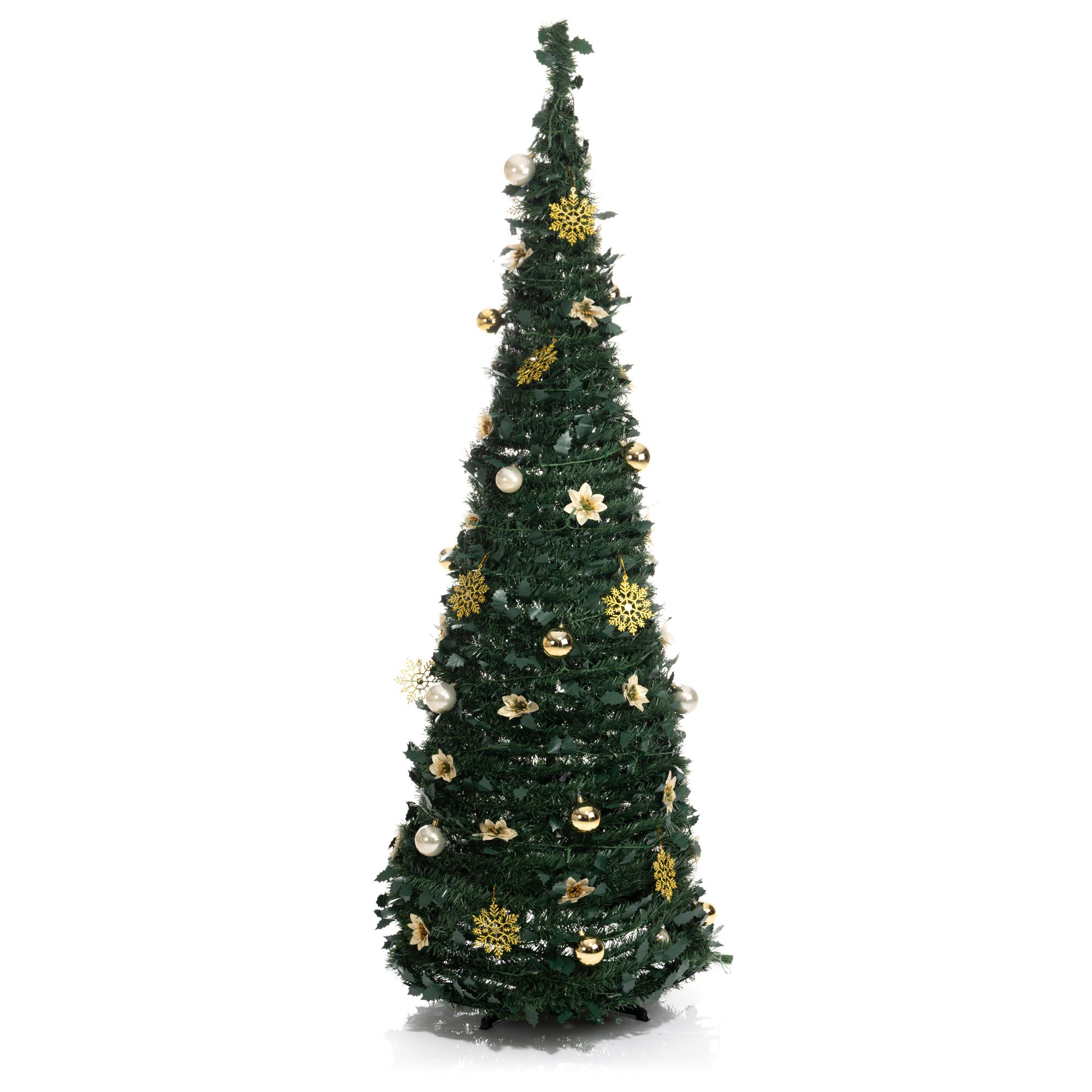 LUMIDA Xmas Popup-Baum Dekoelemente & LEDs 6h-Timerfunktion Höhe 180cm, Ø 60cm