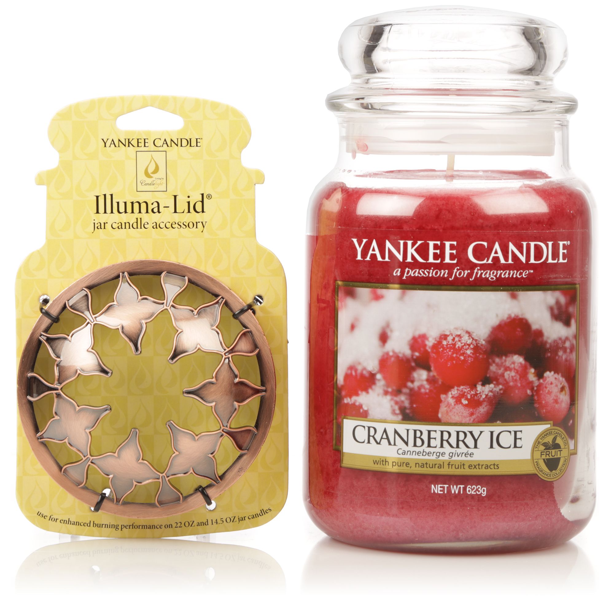 YANKEE CANDLE® Duftkerze im Apothekerglas Cranberry Ice inkl. Illuma
