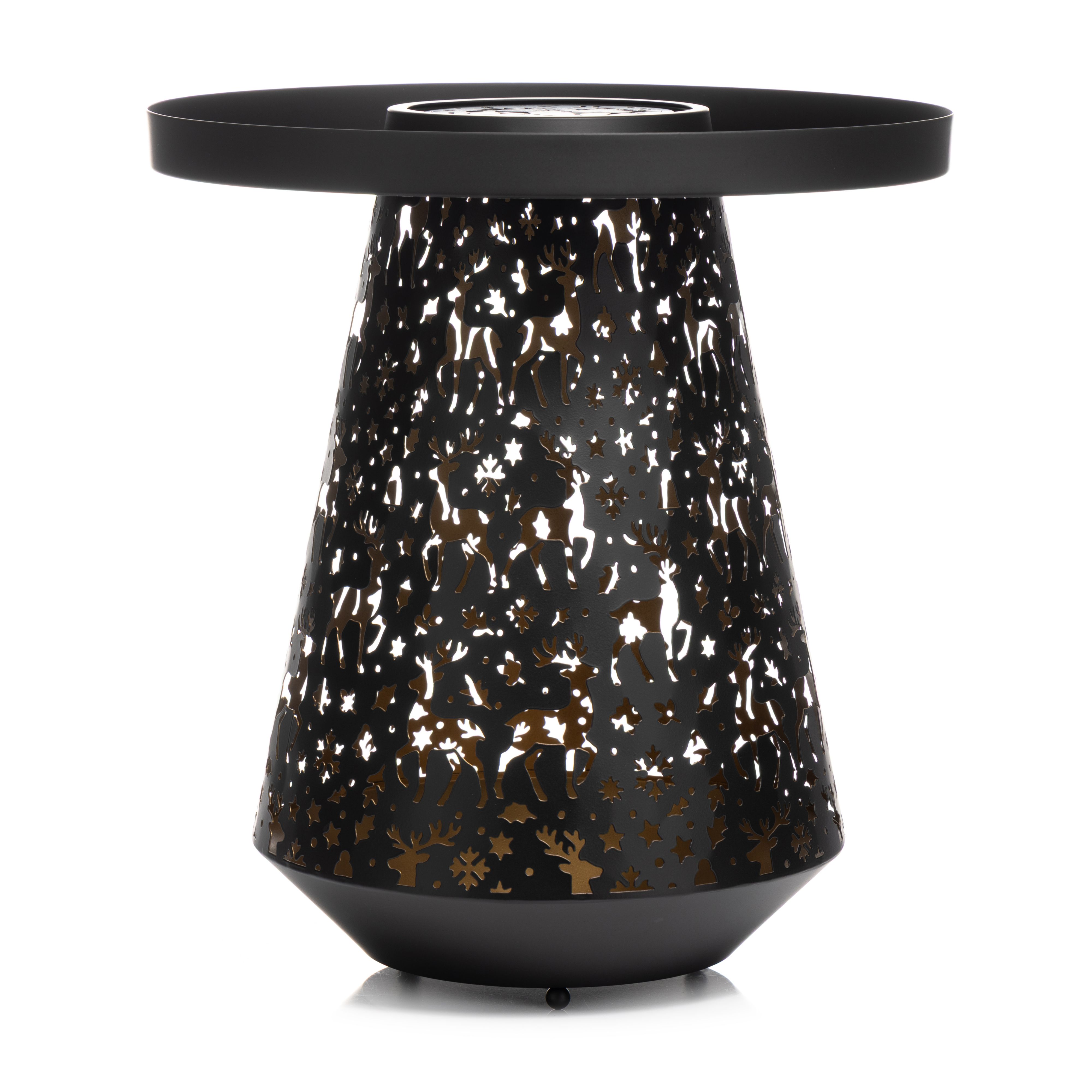 LUMIDA Xmas LED-Laterne & Beistelltisch mit Tablett, Aufladbar outdoorgeeignet