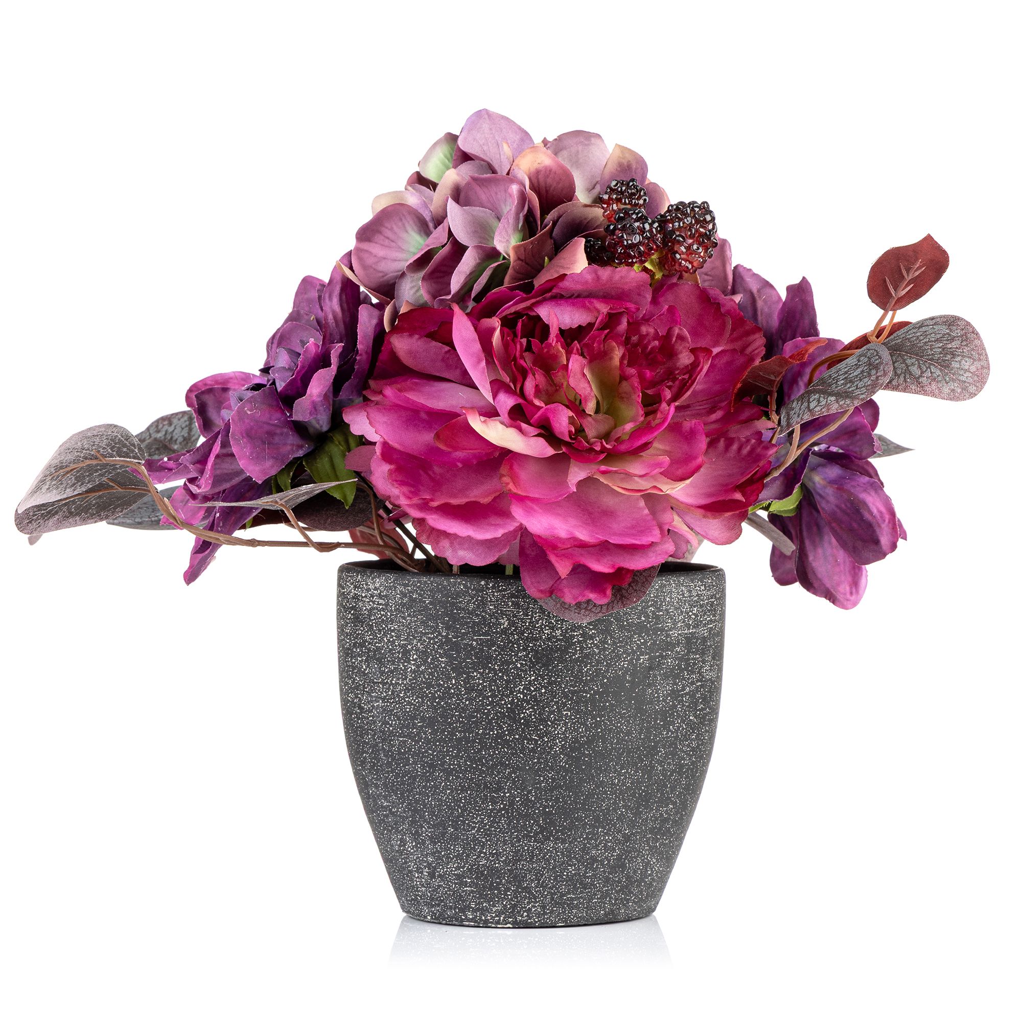 LUMIDA Flora künstl. Bouquet Hortensie & Dahlie Keramik-Topf Höhe ca. 30cm