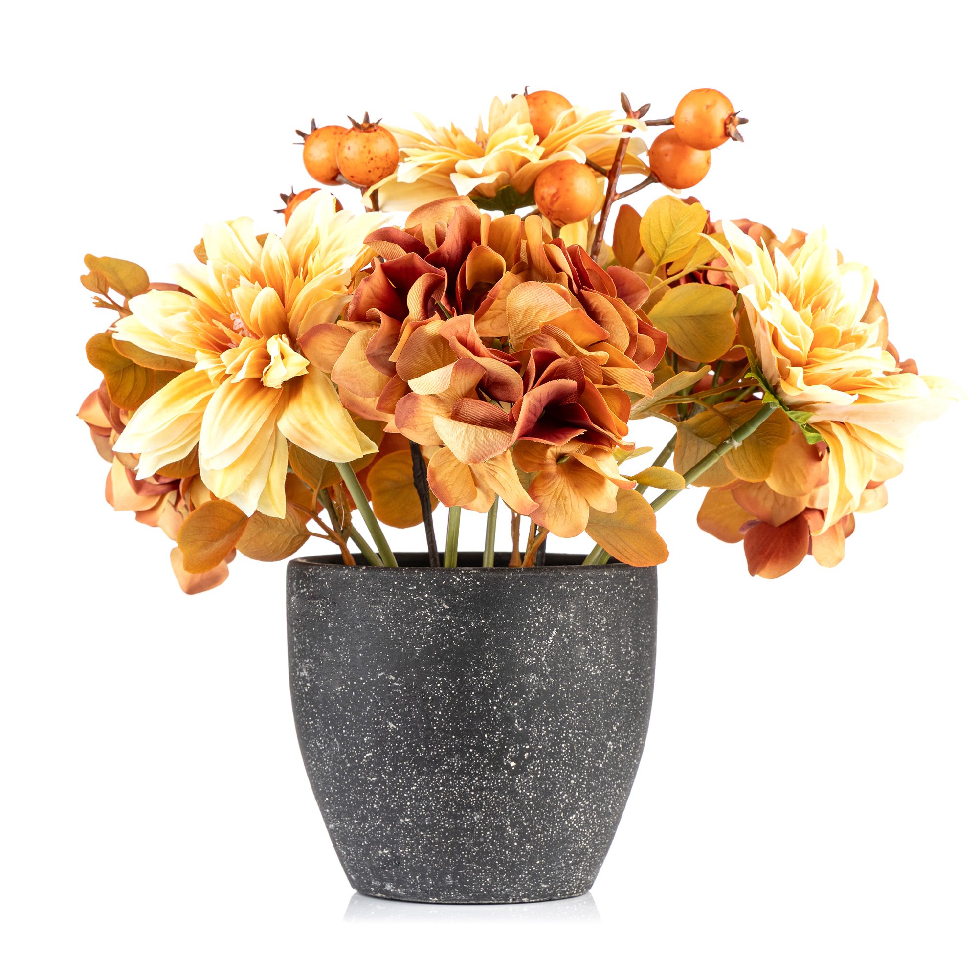 LUMIDA Flora künstl. Bouquet Hortensie & Dahlie Keramik-Topf Höhe ca. 30cm