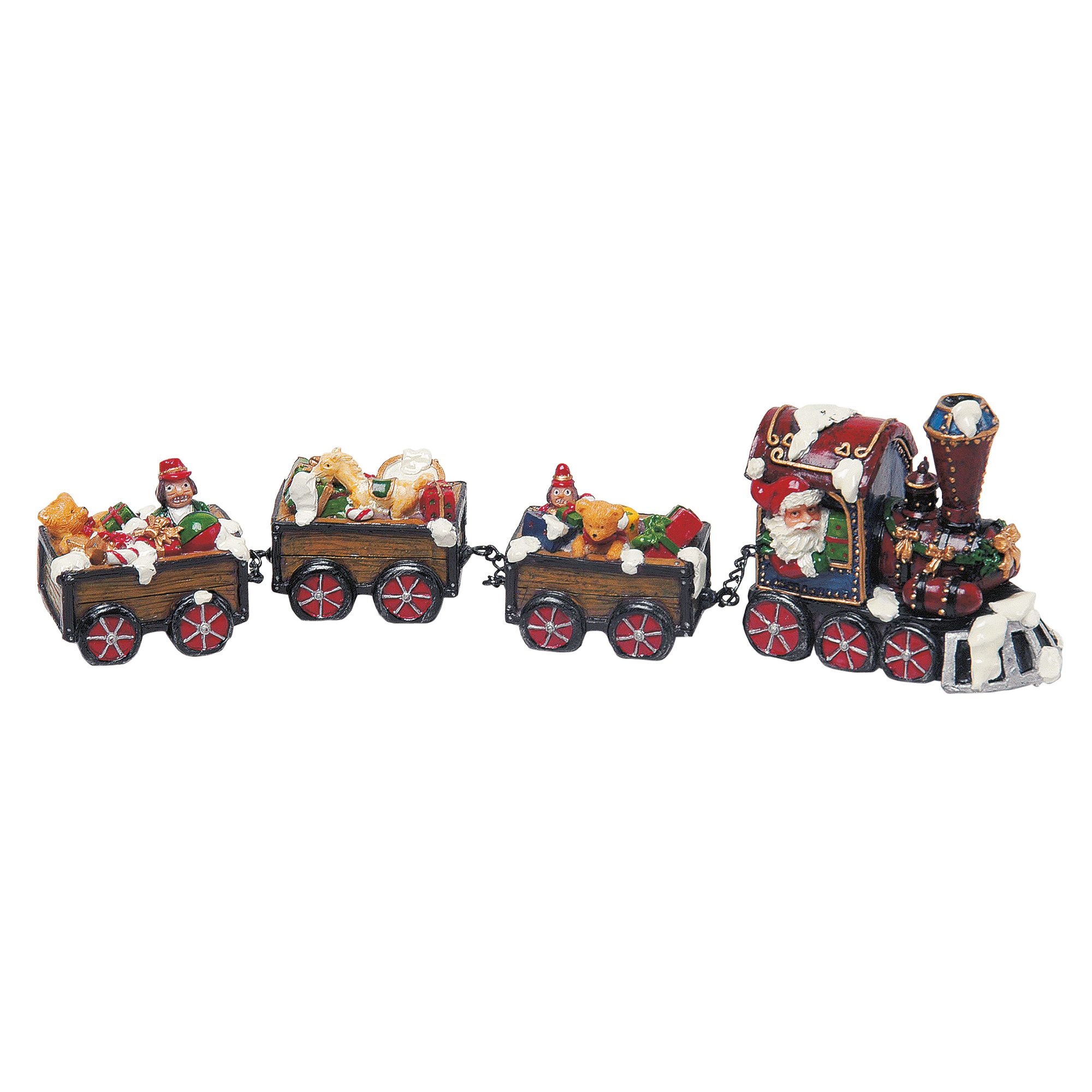 WURM Weihnachtszug Lock mit 3 Wagons braun ca. 30cm
