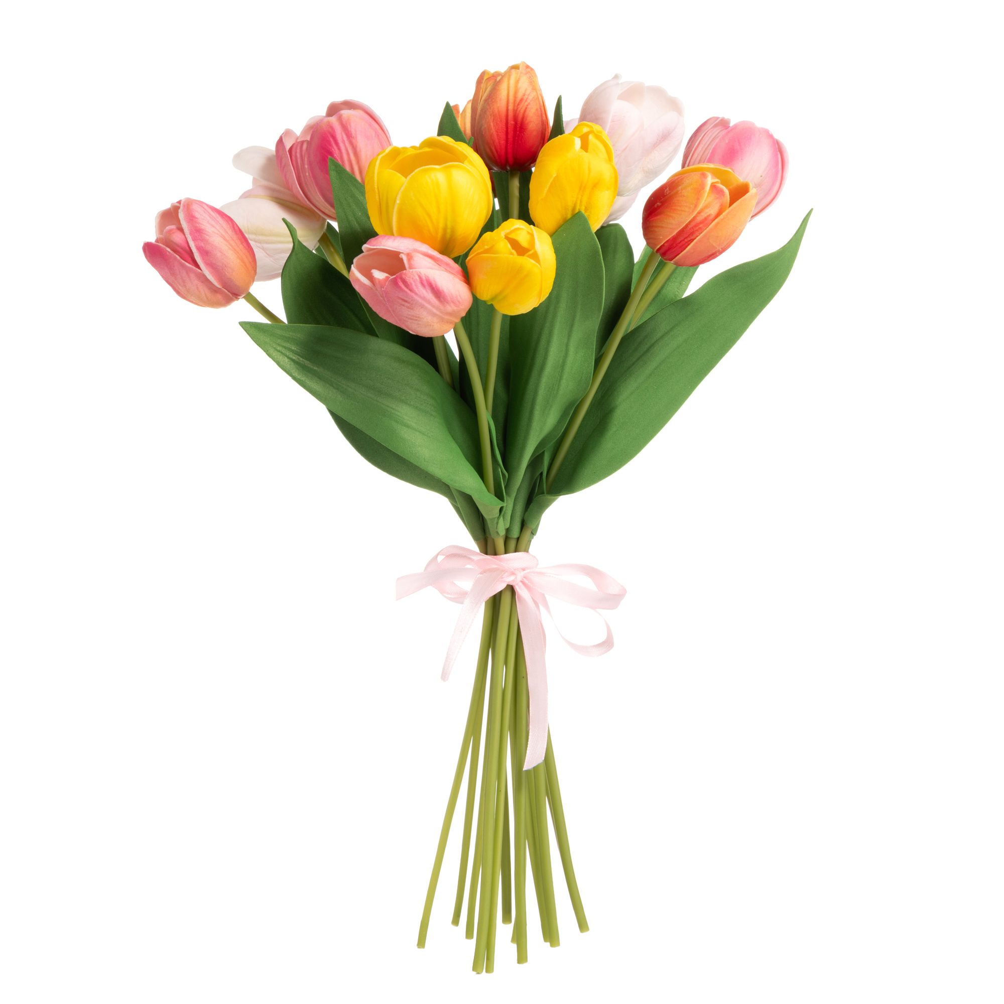 ABELLA Flora künstl. Bouquet Tulpen-Farbmix Realtouch-Effekt Höhe 40cm