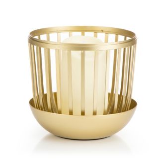 ELAMBIA 3in1 Windlicht mit LED-Kerze umdekorierbar Höhe 23cm, Ø 18cm