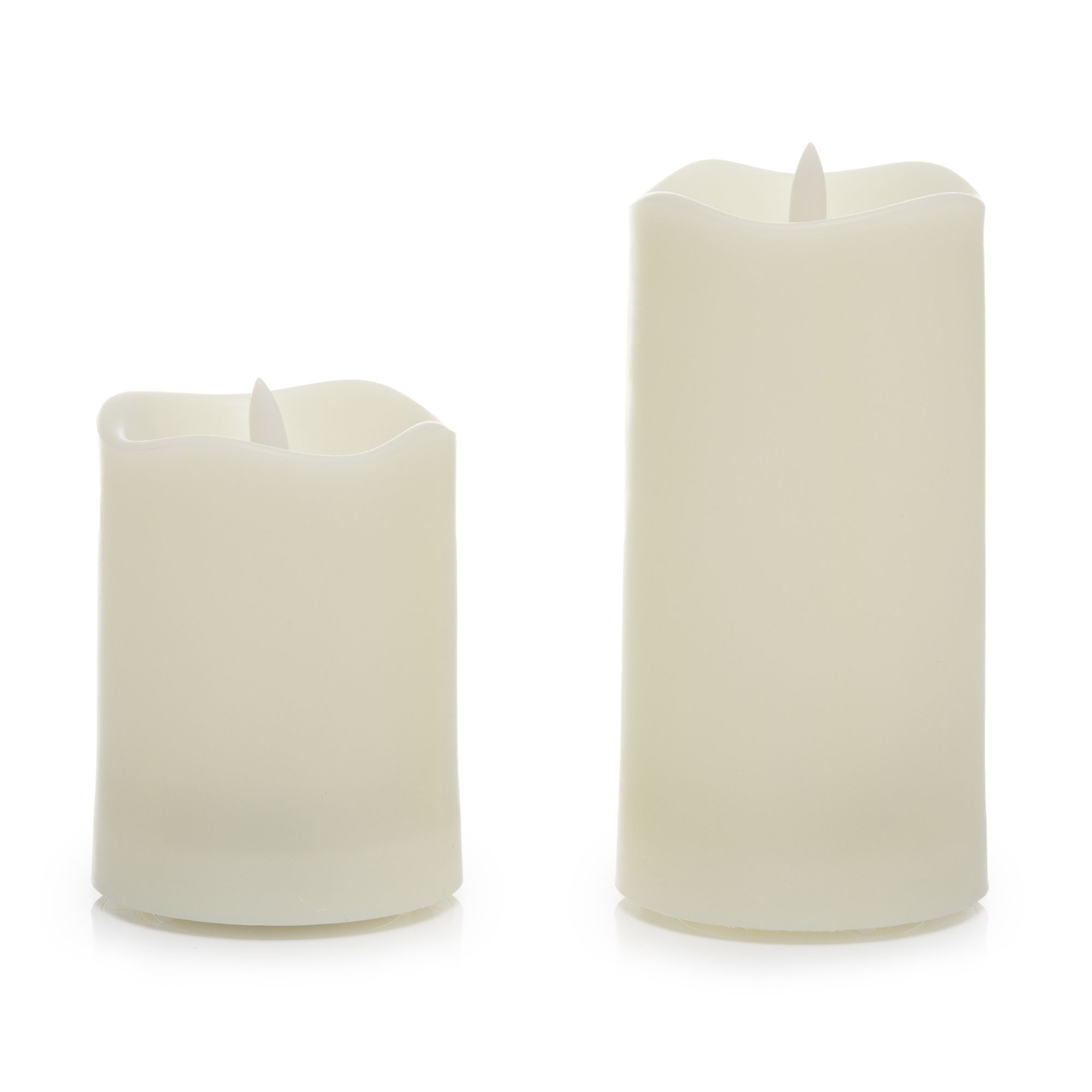 ELAMBIA outdoor 2 LED-Kerzen UV-Licht-Farbwechsel Flamme Luma, Timer Höhe 11cm & 16cm