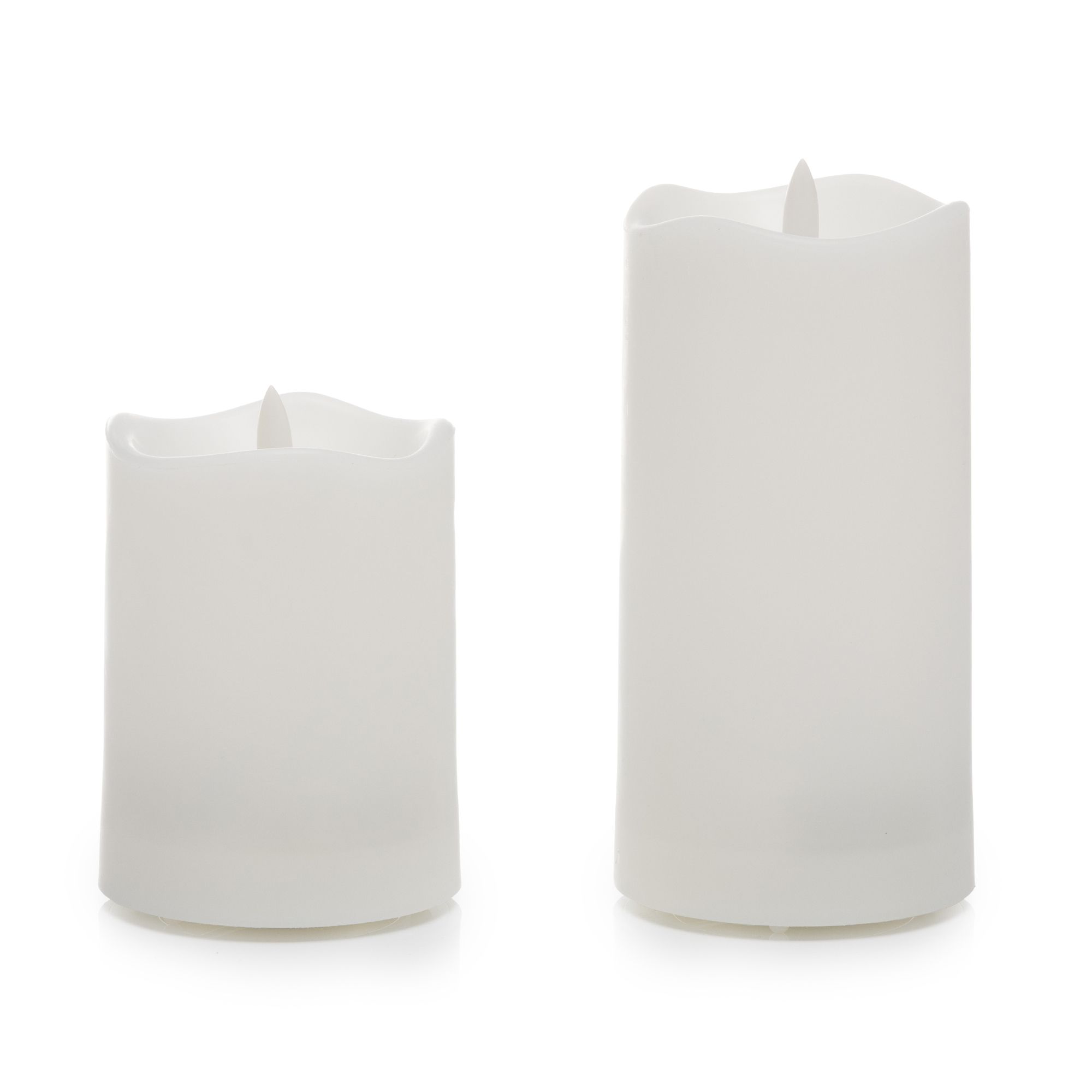 ELAMBIA outdoor 2 LED-Kerzen UV-Licht-Farbwechsel Flamme Luma, Timer Höhe 11cm & 16cm