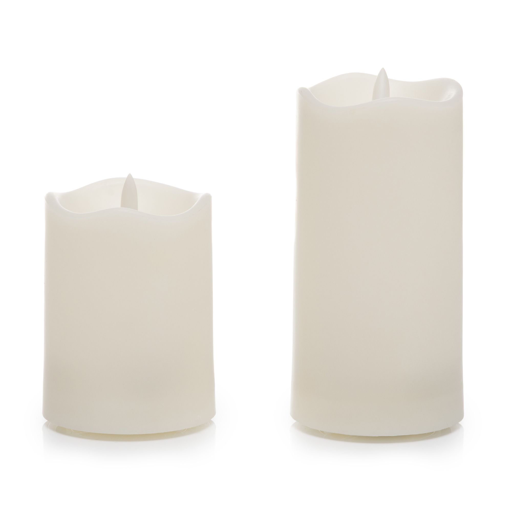 ELAMBIA outdoor 2 LED-Kerzen UV-Licht-Farbwechsel Flamme Luma, Timer Höhe 11cm & 16cm