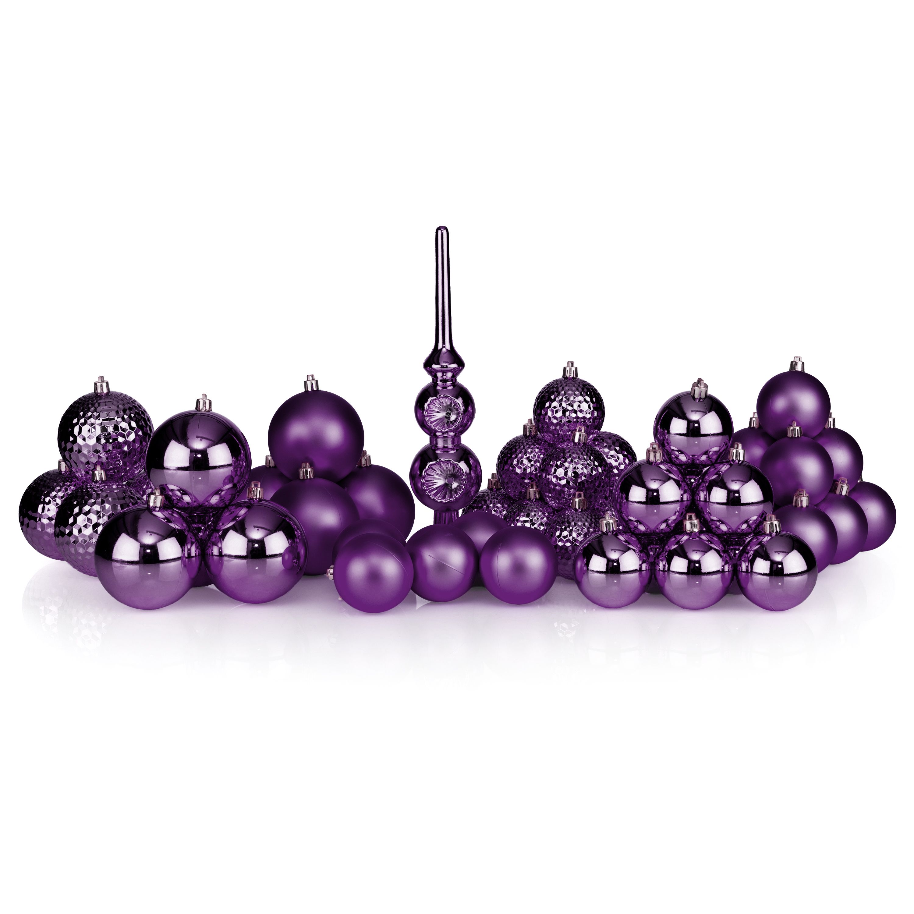 ABELLA Xmas Weihnachtskugel-Set 2-farbig sortiert Kunststoff 49 Teile
