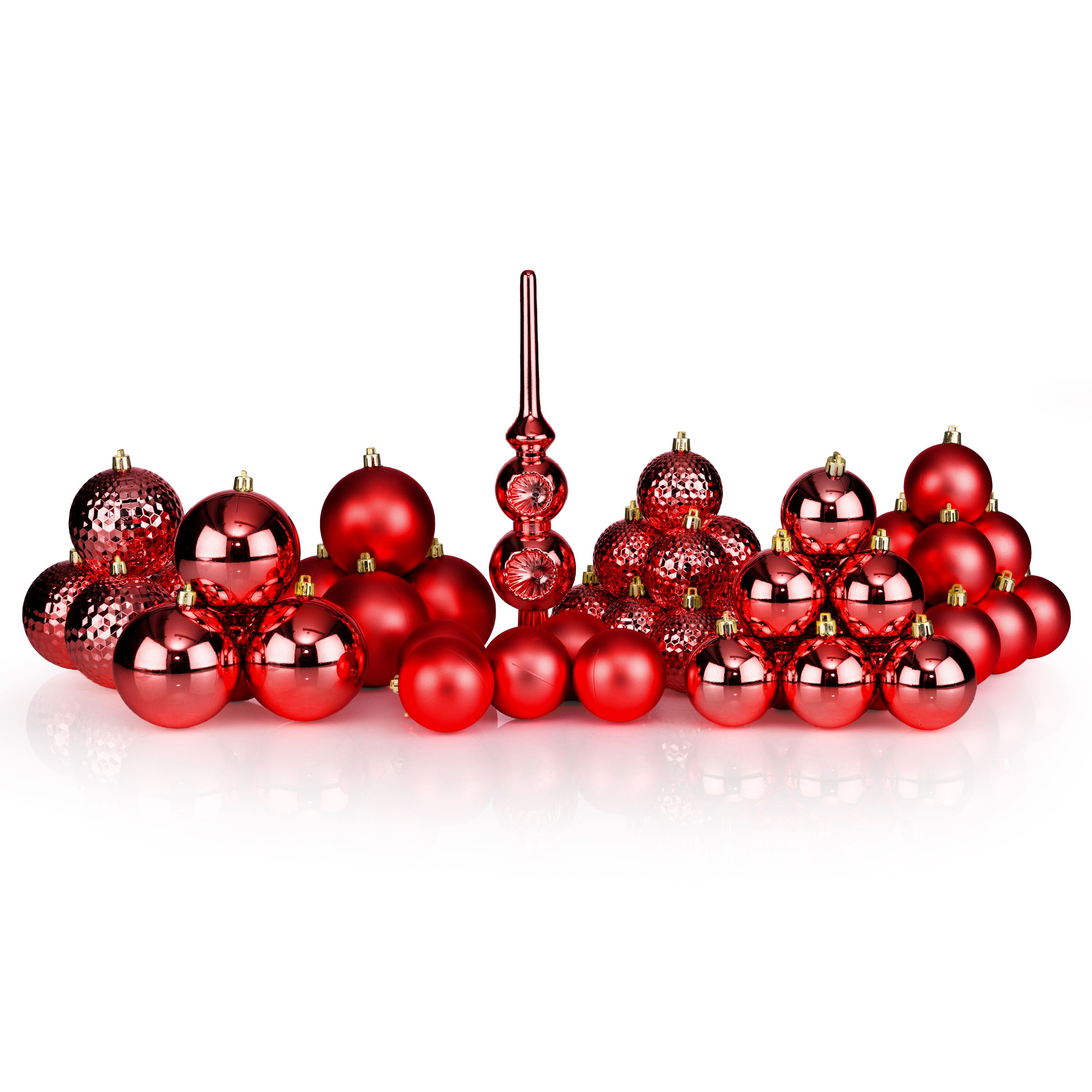 ABELLA Xmas Weihnachtskugel-Set 2-farbig sortiert Kunststoff 49 Teile