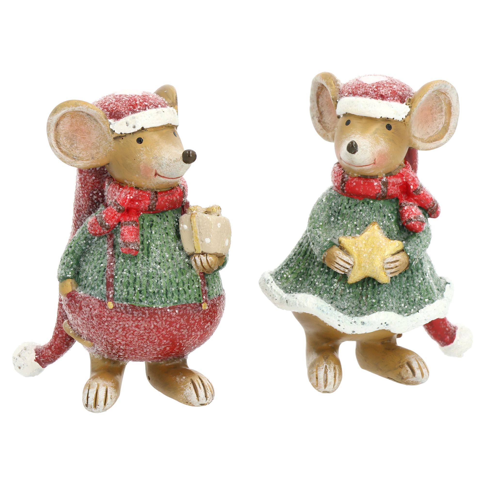 WURM Maus Weihnachts-Dekor 2er-Set Größenauswahl