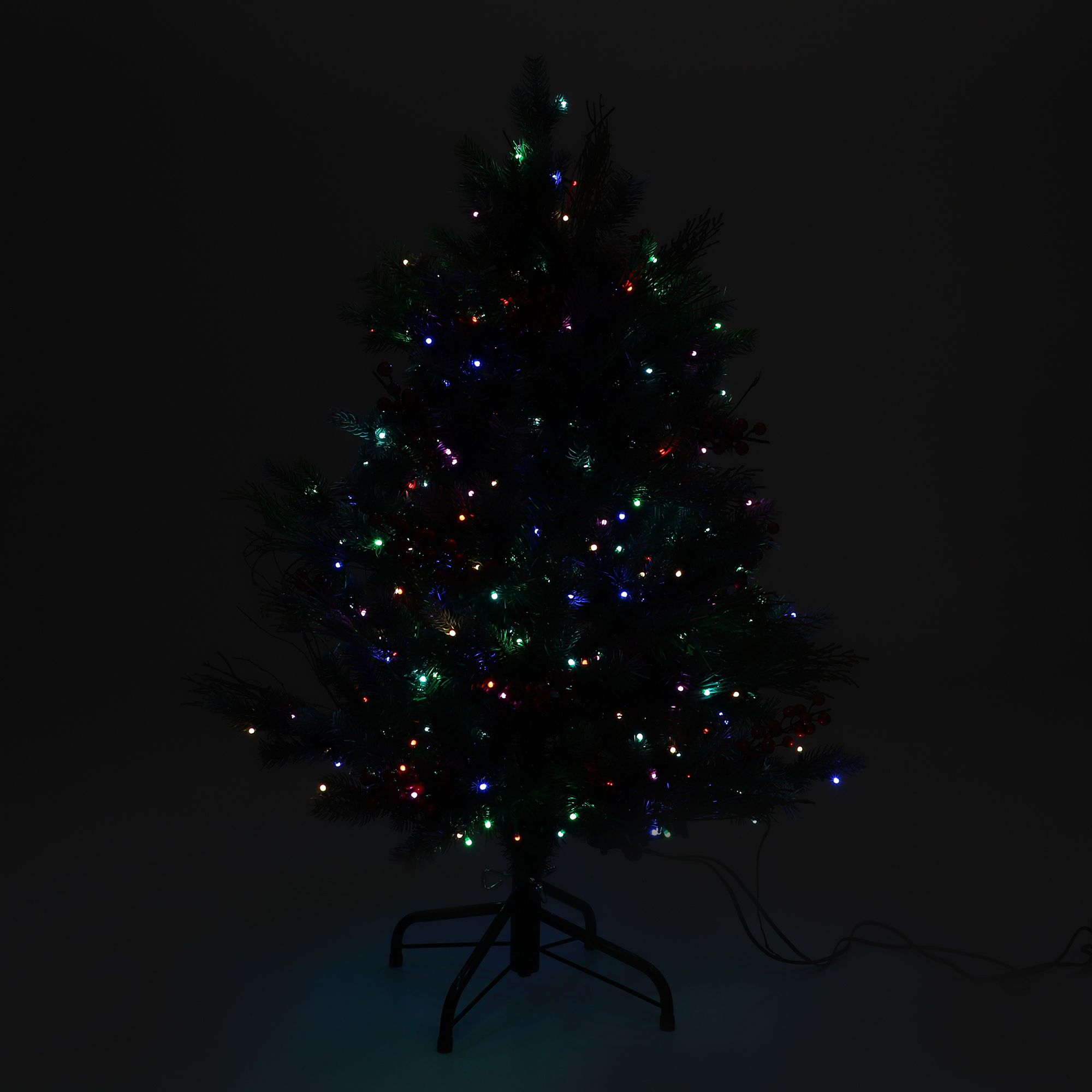 Santa S Best Deluxe Weihnachtsbaum Mit Beeren Blattern Starry Lights 29 Funktionen Fb Qvc De
