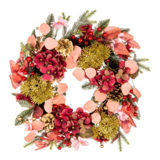 ABELLA Flora künstl. Blumenkranz Hortensie & Tanne Ø 50cm