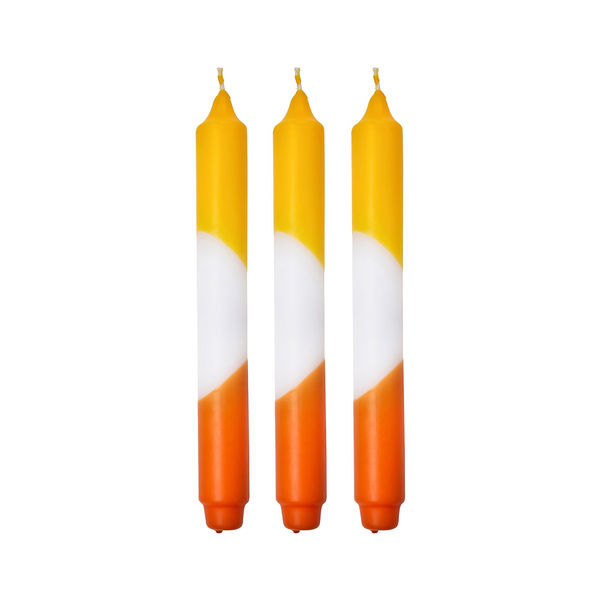 FINK Stabkerzen CANDLE 2-farbig getaucht Höhe 25cm, Ø 3cm 3 Stück