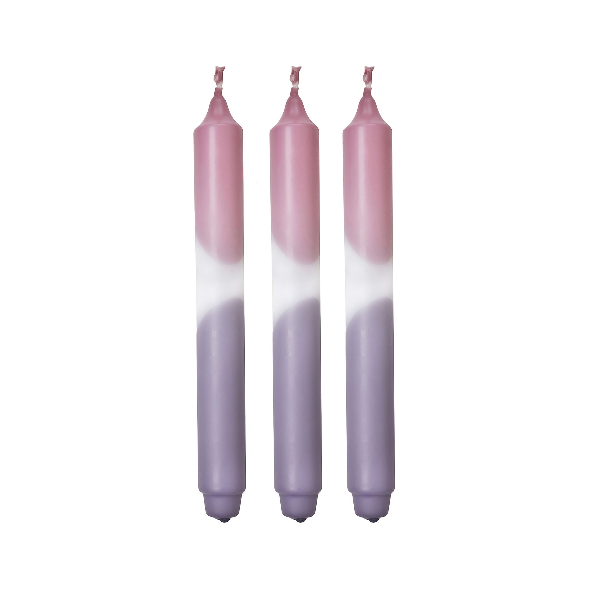 FINK Stabkerzen CANDLE 2-farbig getaucht Höhe 25cm, Ø 3cm 3 Stück