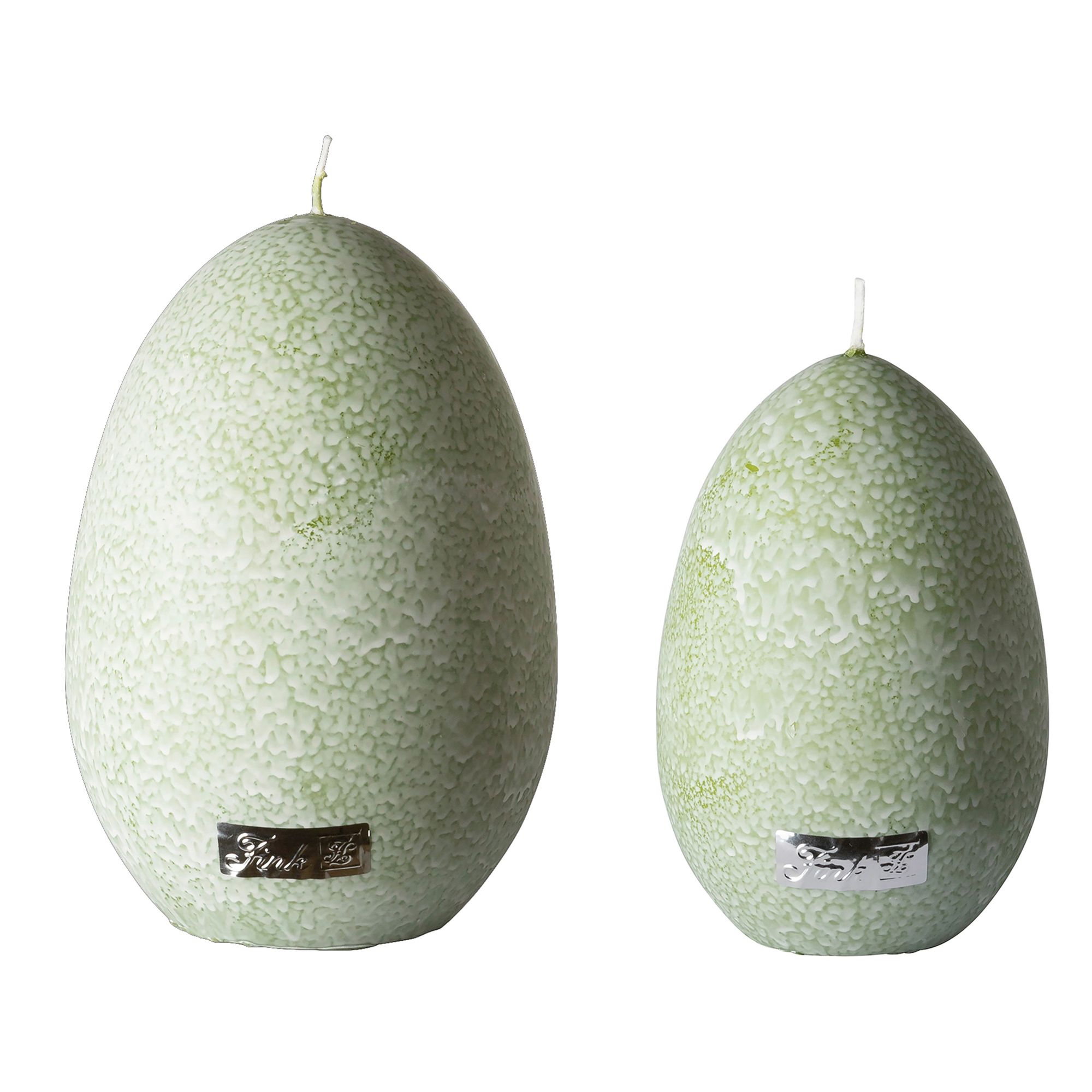 FINK Eierkerzen CANDLE Krakelee-Optik Höhe 12cm & 14cm 2 Stück