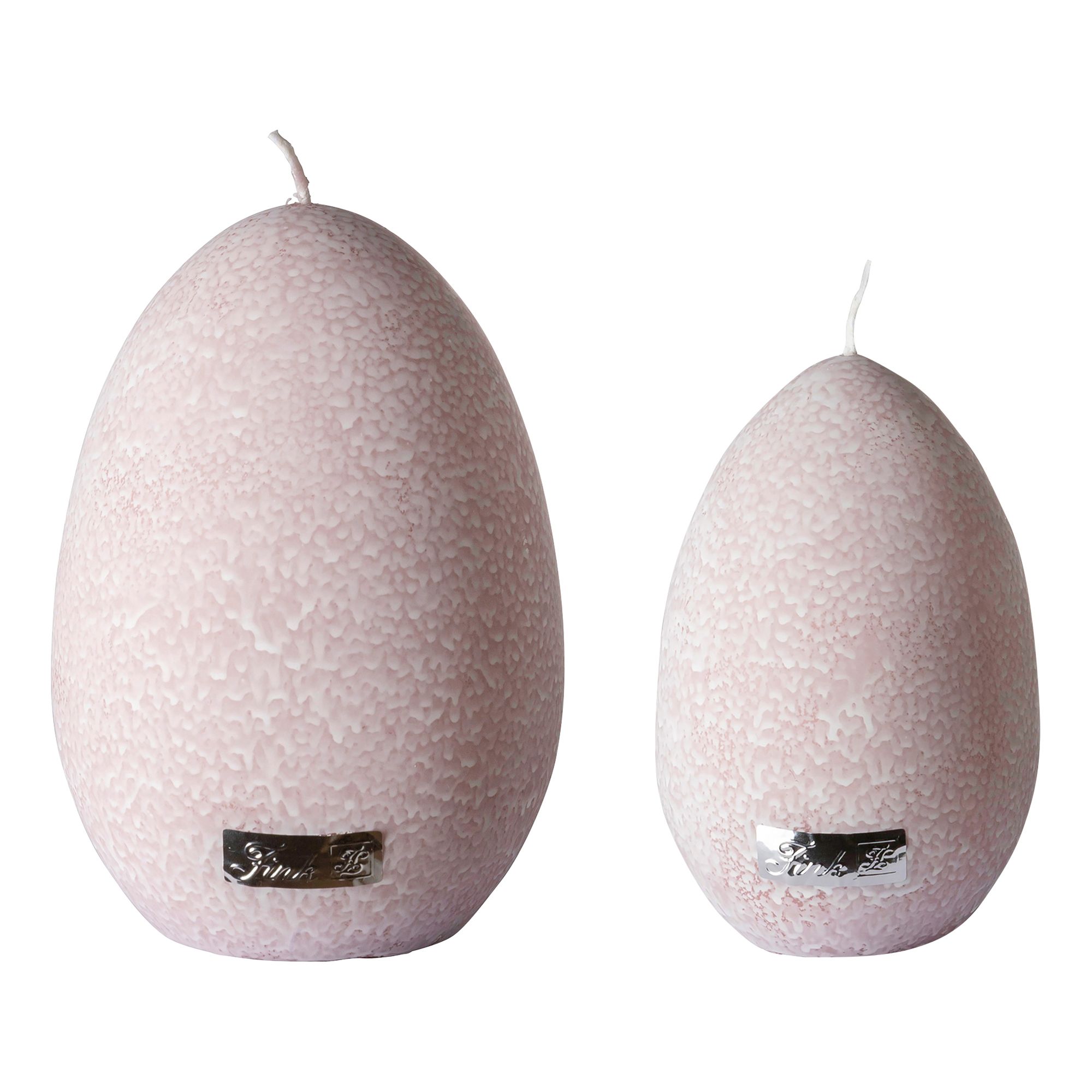 FINK Eierkerzen CANDLE Krakelee-Optik Höhe 12cm & 14cm 2 Stück