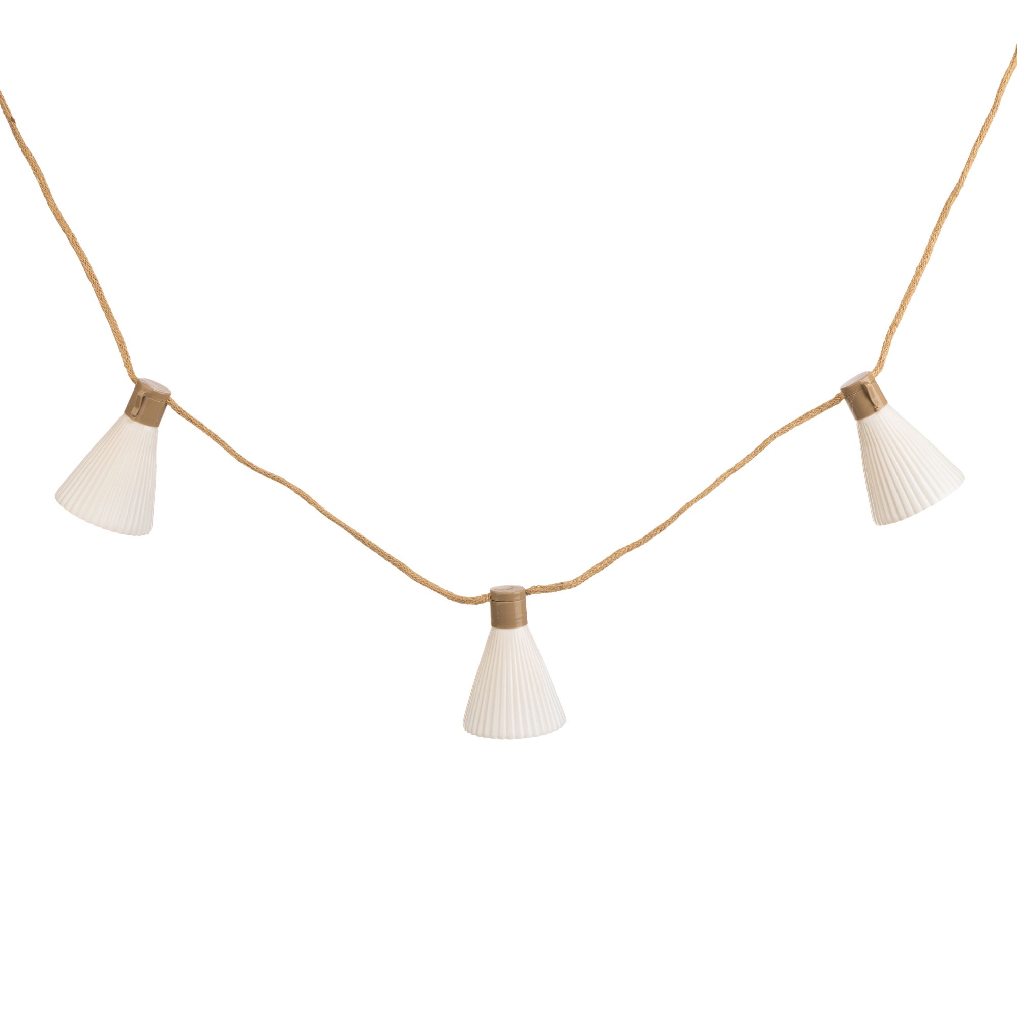 LUMIDA Garden LED-Lichterkette 10 Lampenschirme 5h-Timerfunktion 270cm + Zuleitung