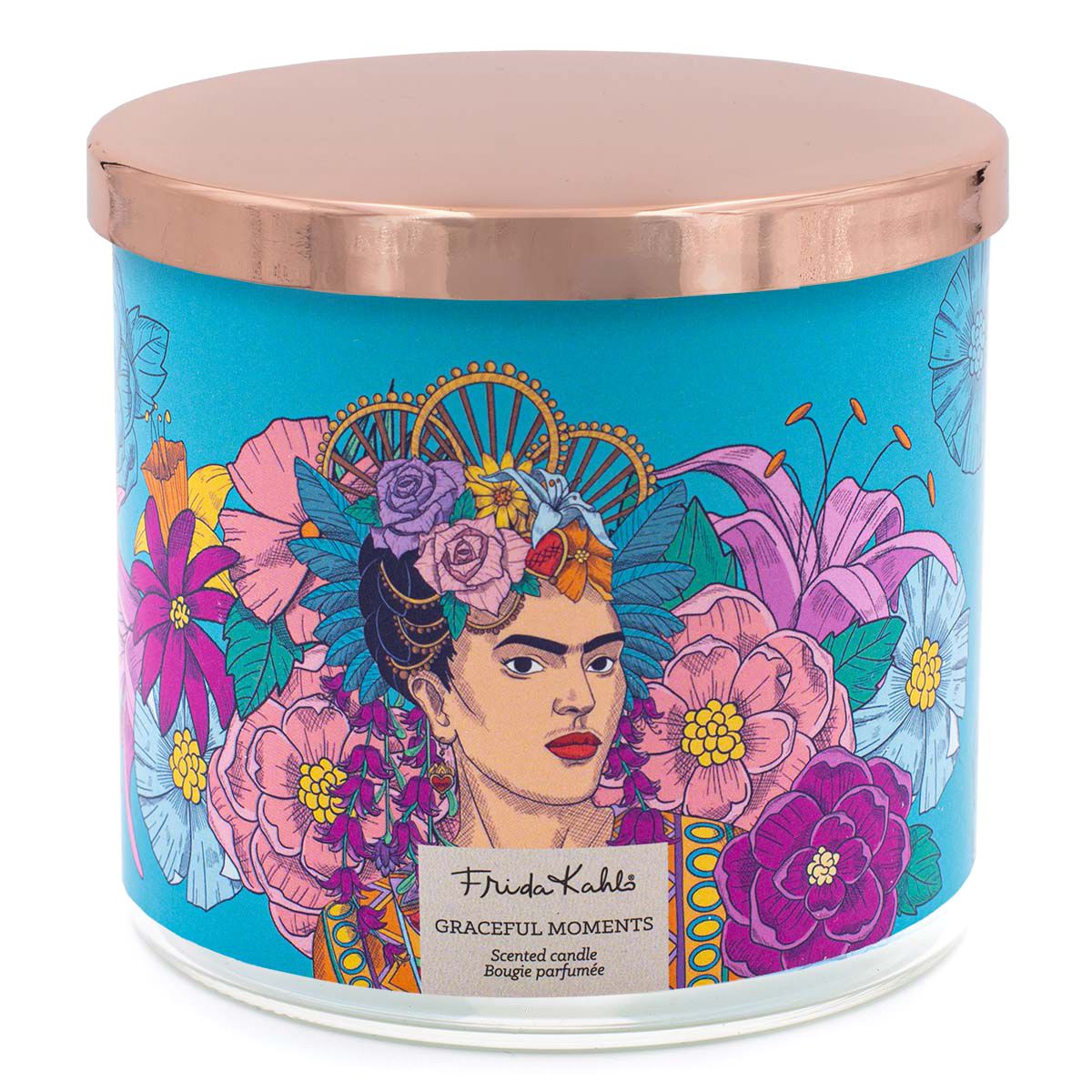 FRIDA KAHLO Duftkerze im Glas 3 Dochte bis 60h Brenndauer 400g