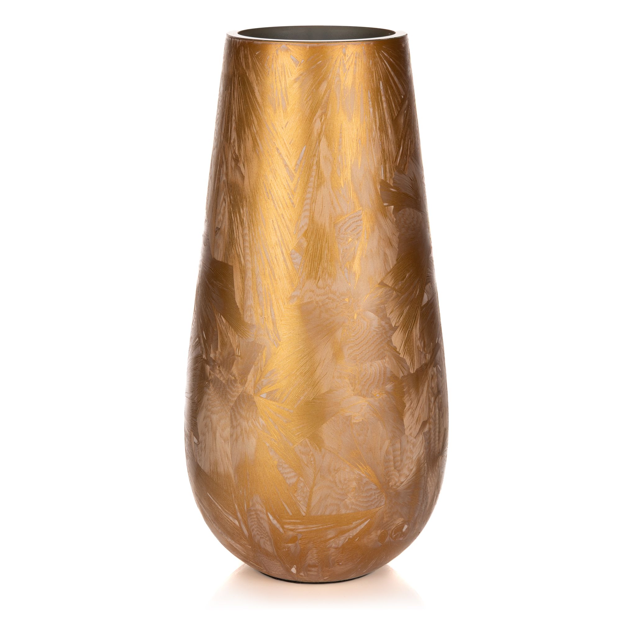 ABELLA Flora Glasvase Eislack-Effekt Höhe 25cm, Ø 13,5cm